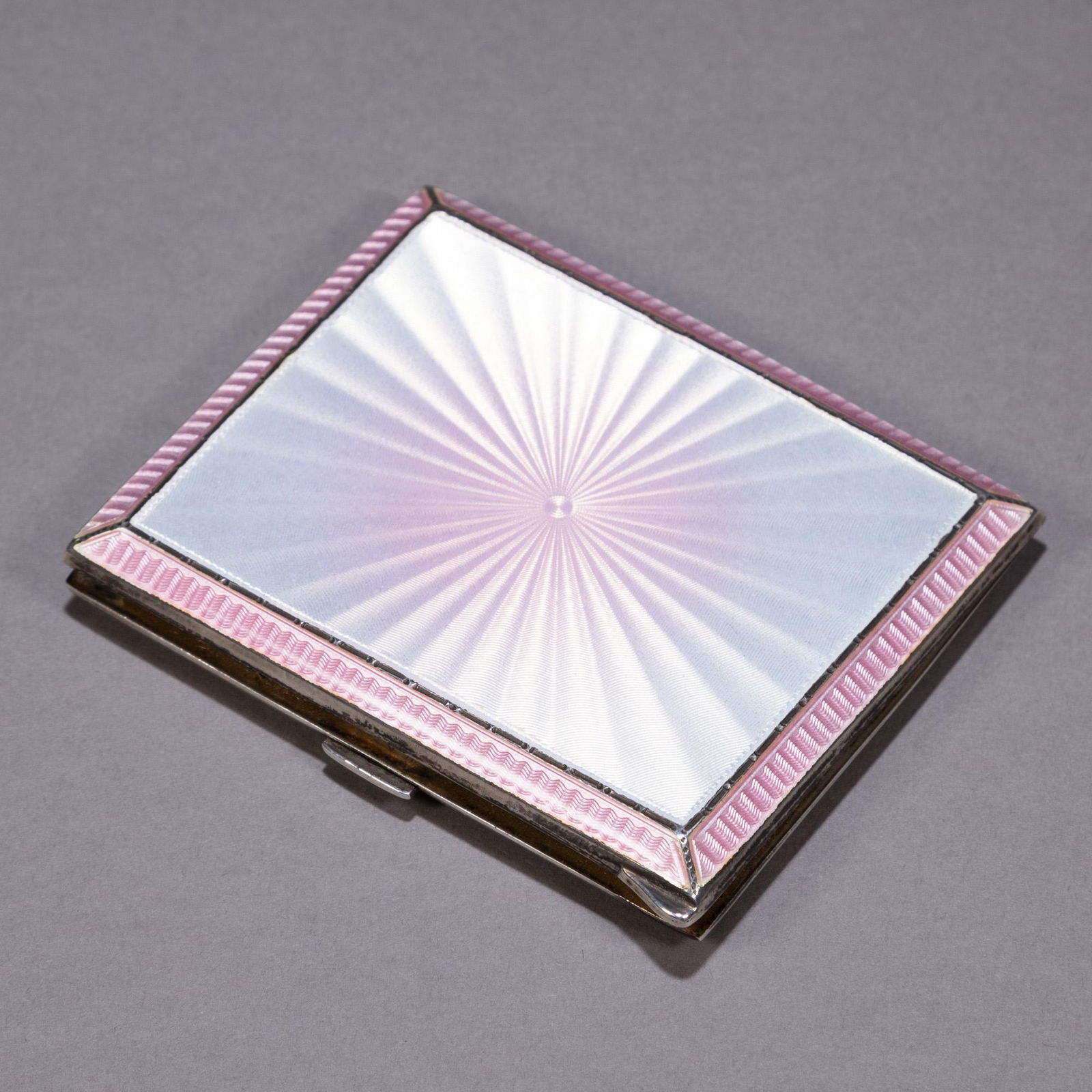 Art Deco Silver Guilloche Enamel Compact Birmingham (1 of 6)