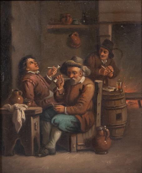 19th Dutch School Copper Painting of Tavern Interior (1 of 8)