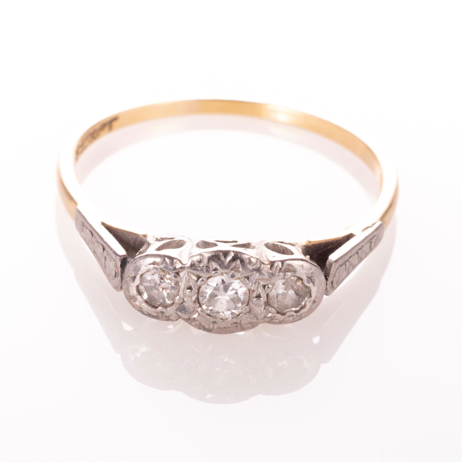 Art Deco Gold & Platinum Diamond Ring (1 of 5)