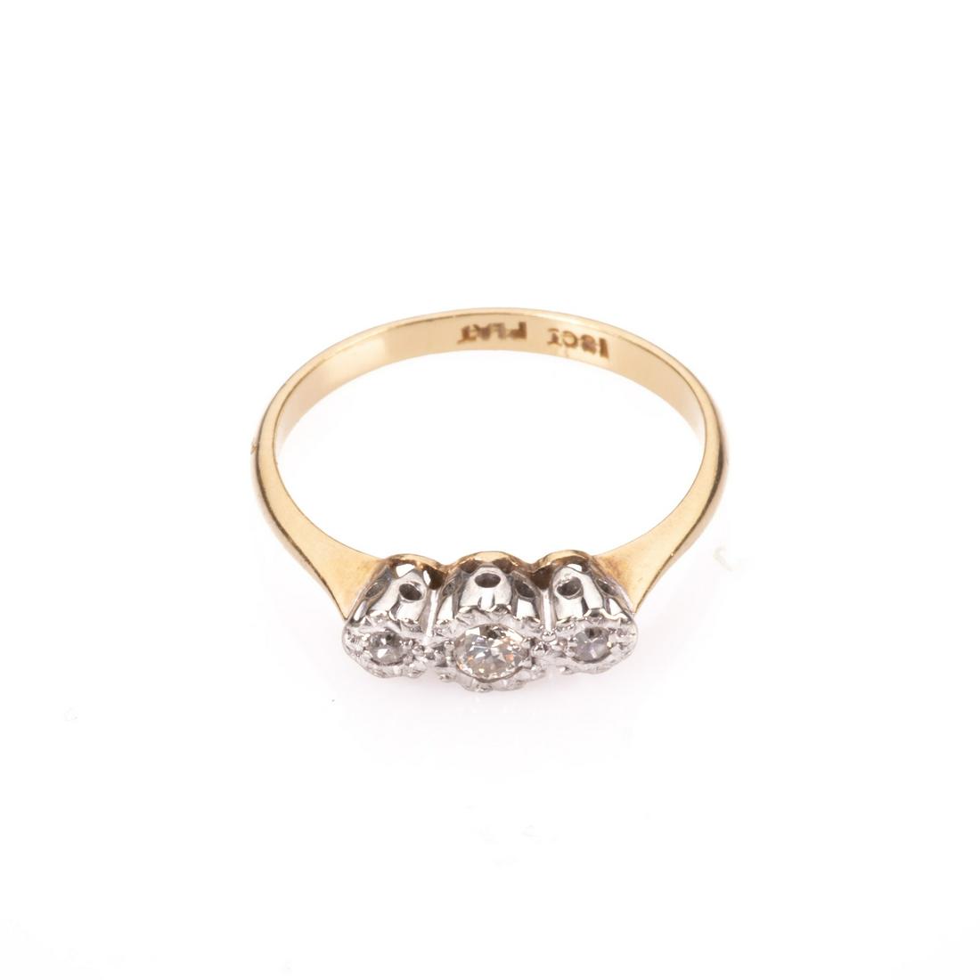 18 Kt Gold & Platinum Diamond Ring (1 of 5)