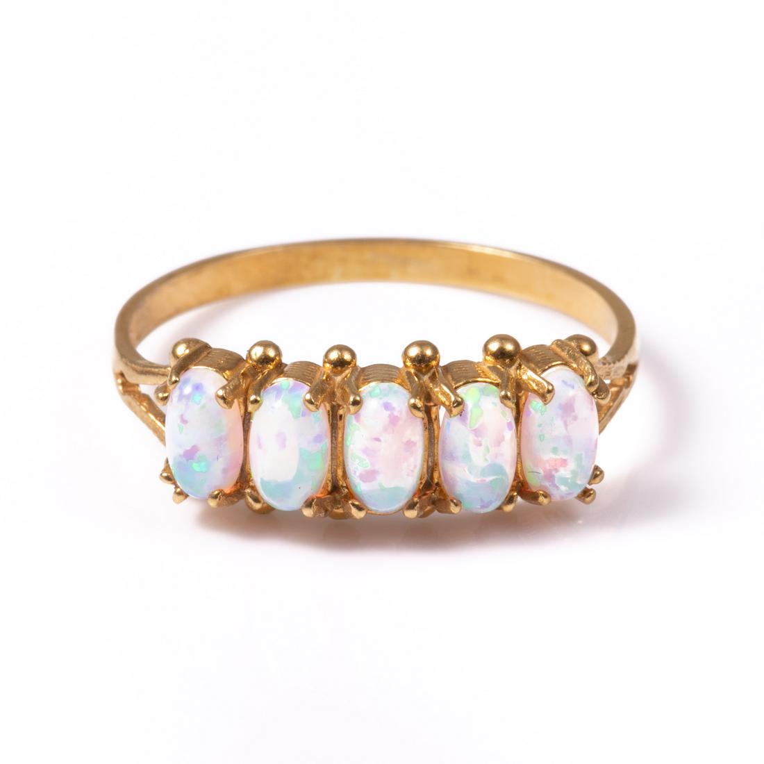 Cultured Opal Gilded Ring (1 of 1)