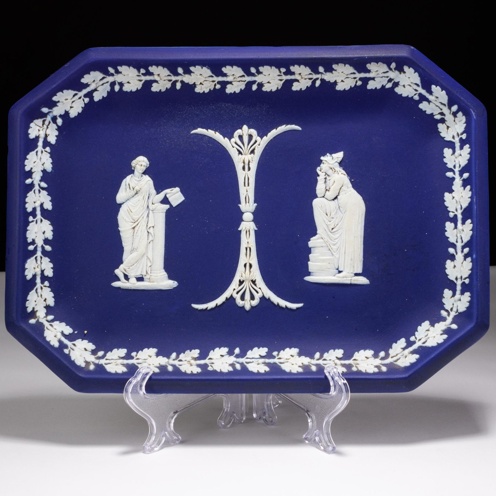 Wedgwood Jasperware Dark Blue Neoclassical Tray (1 of 6)