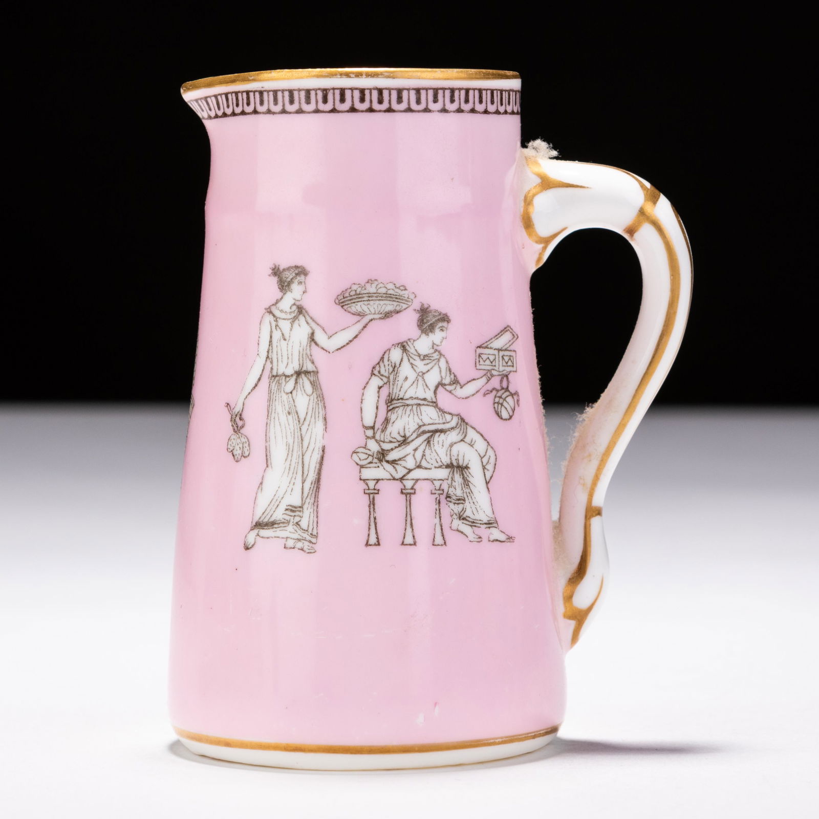 Grainger Worcester Pink Ground Neoclassical Porcelain Jug ca. 1891 (1 of 5)