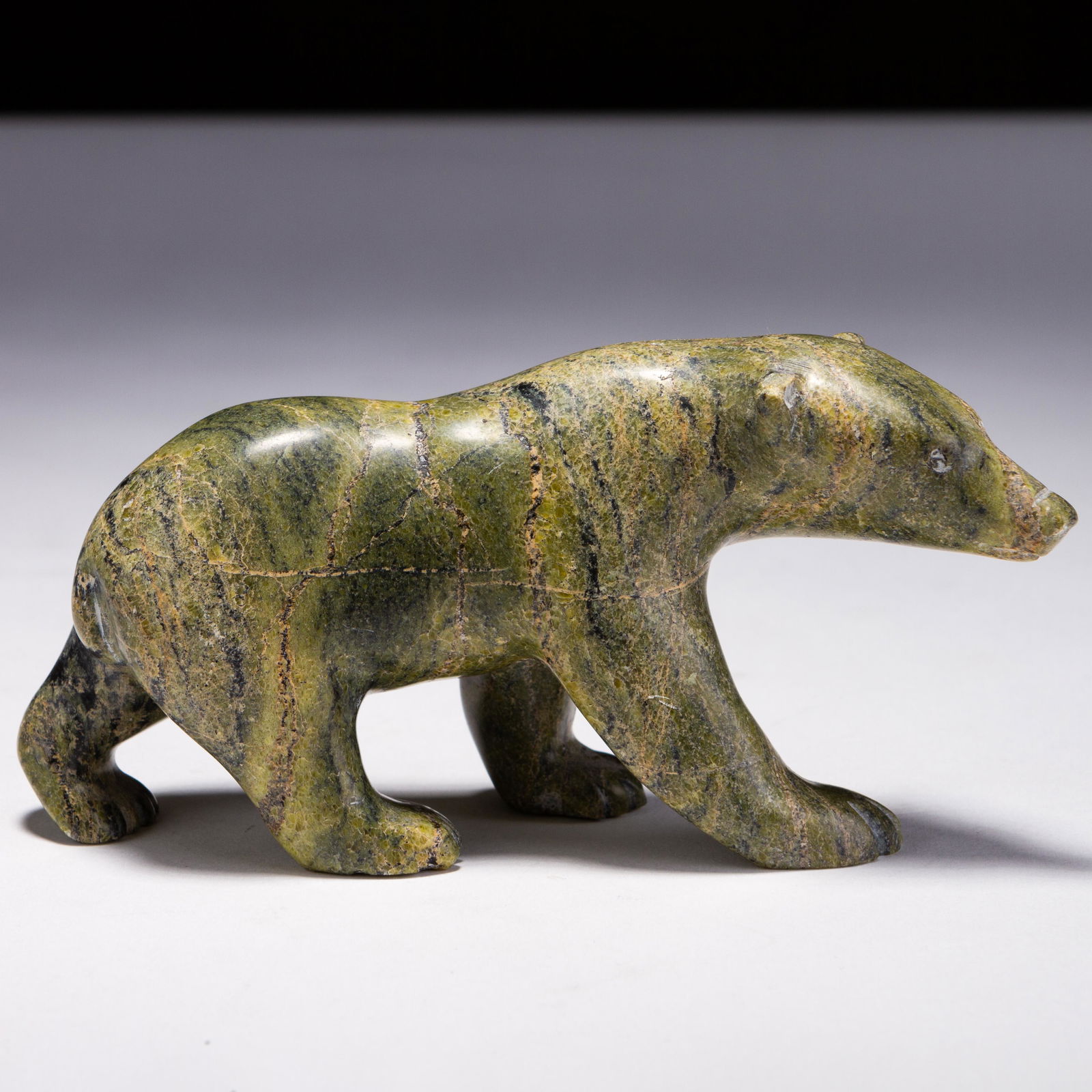 Inuit Canadian Carved Hardstone Bear by Henry Evaluardjuk (1 of 5)