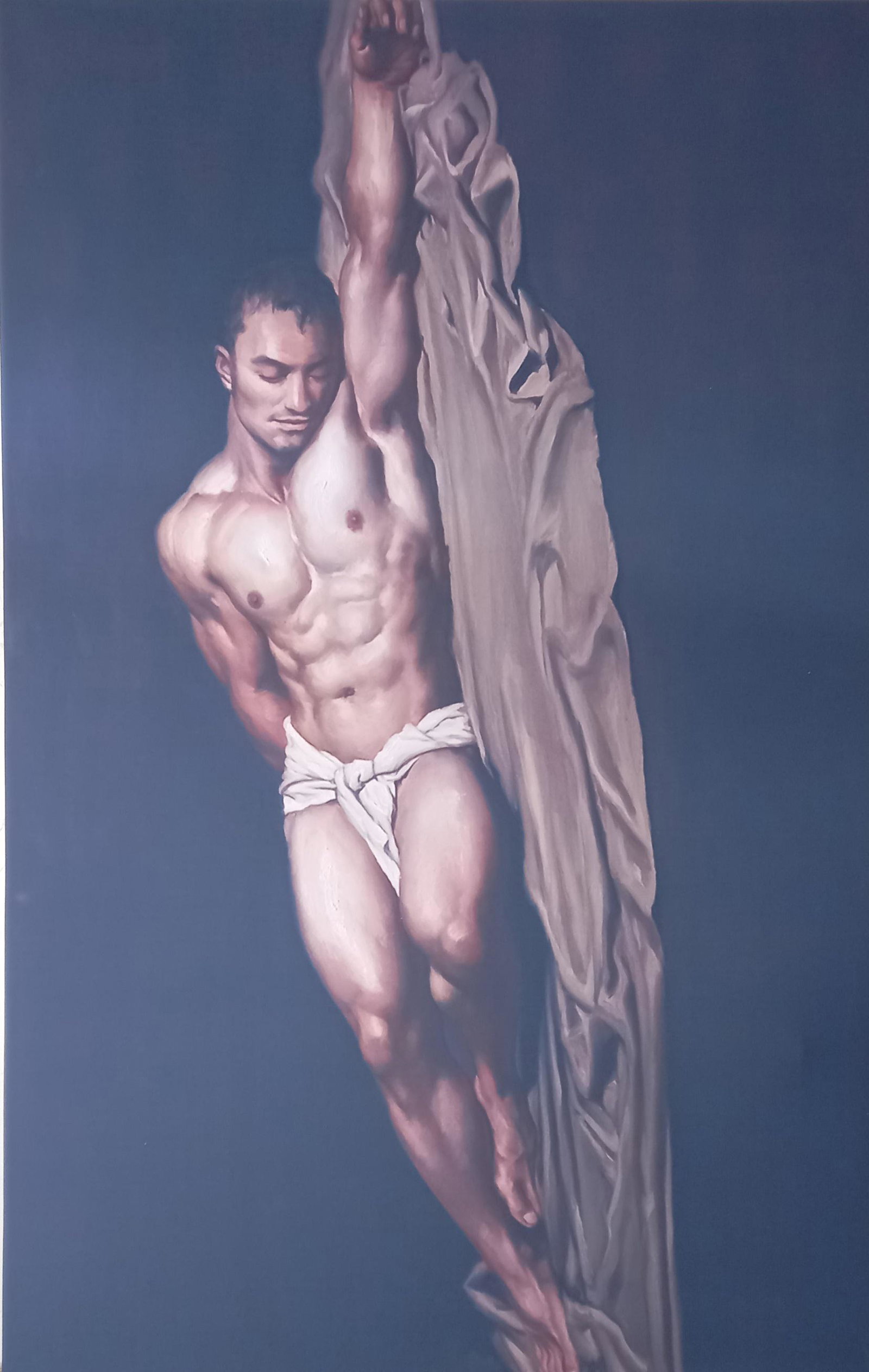 Original Giclee Print on Canvas - Nude Erotic Model: DIMENSIONS APPROX 88 X 56CM. Please carefully study all photographs to get an accurate idea of the object. In good condition, as seen. Shipping is in-house and we ship internationally to US and rest o