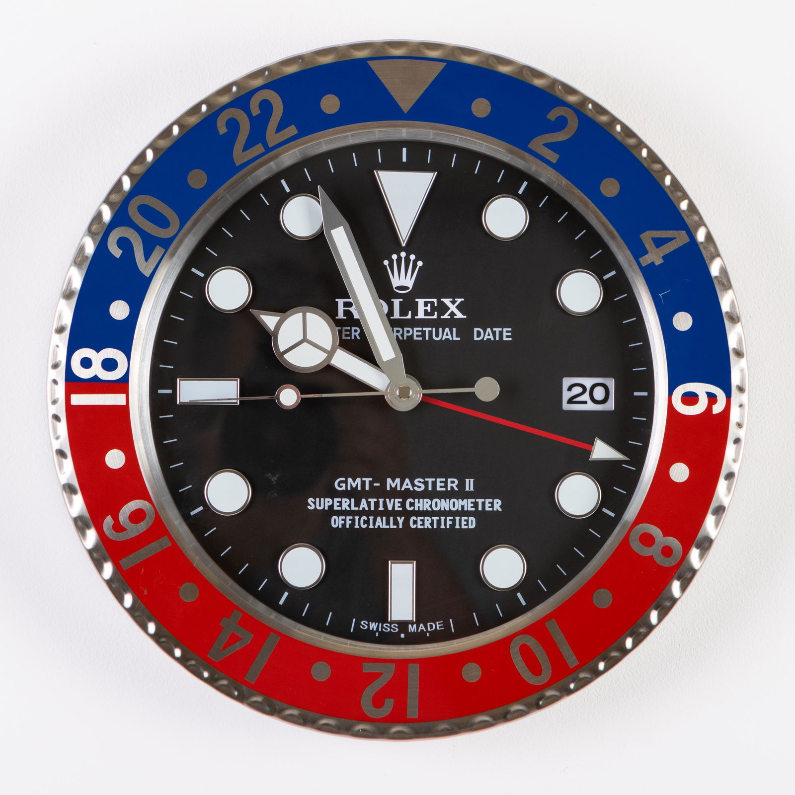 ROLEX Oyster Perpetual Pepsi Wall Clock GMT Master II (1 of 5)