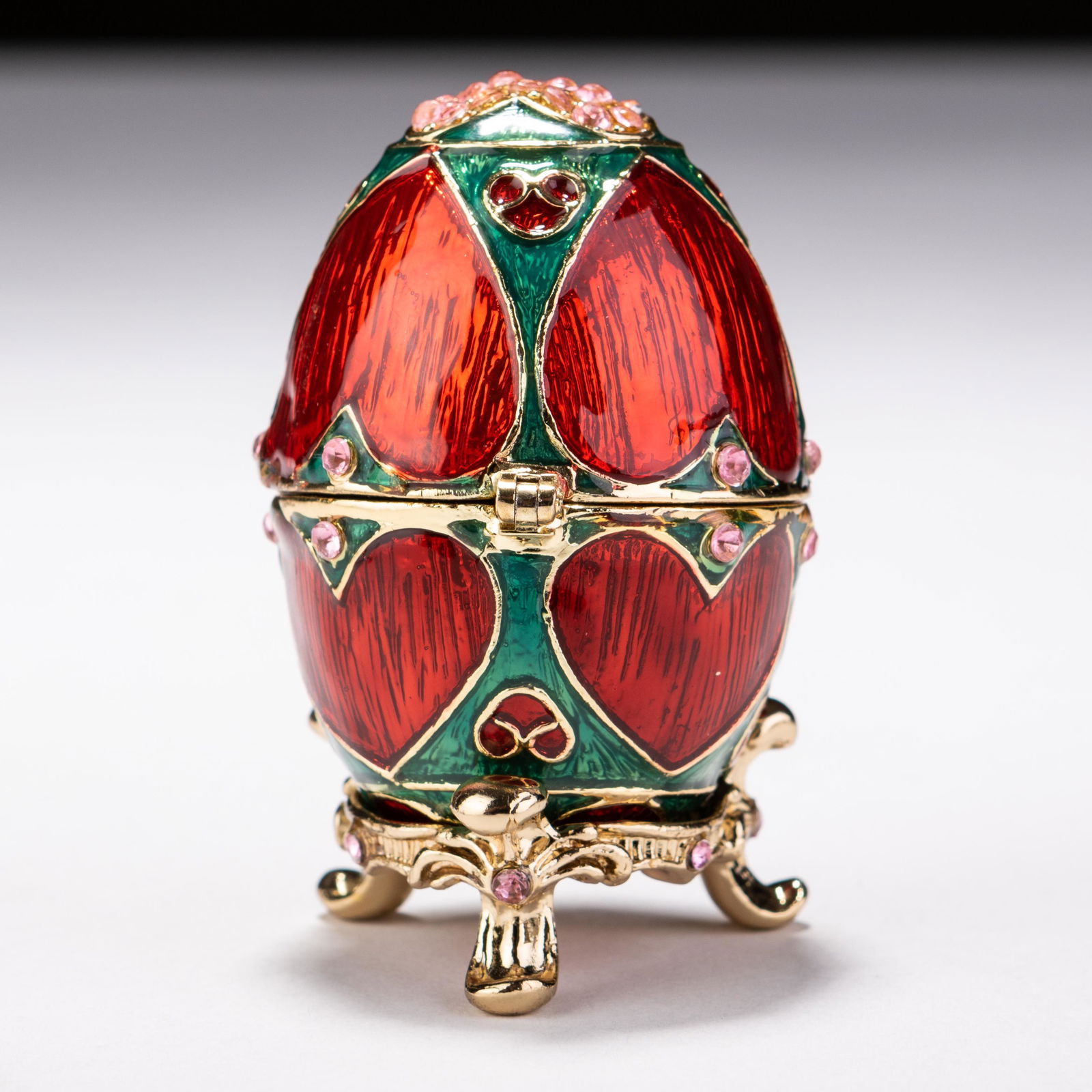 Faberge Style 24KT Gold Enamel Russian Egg Trinket Box (1 of 7)