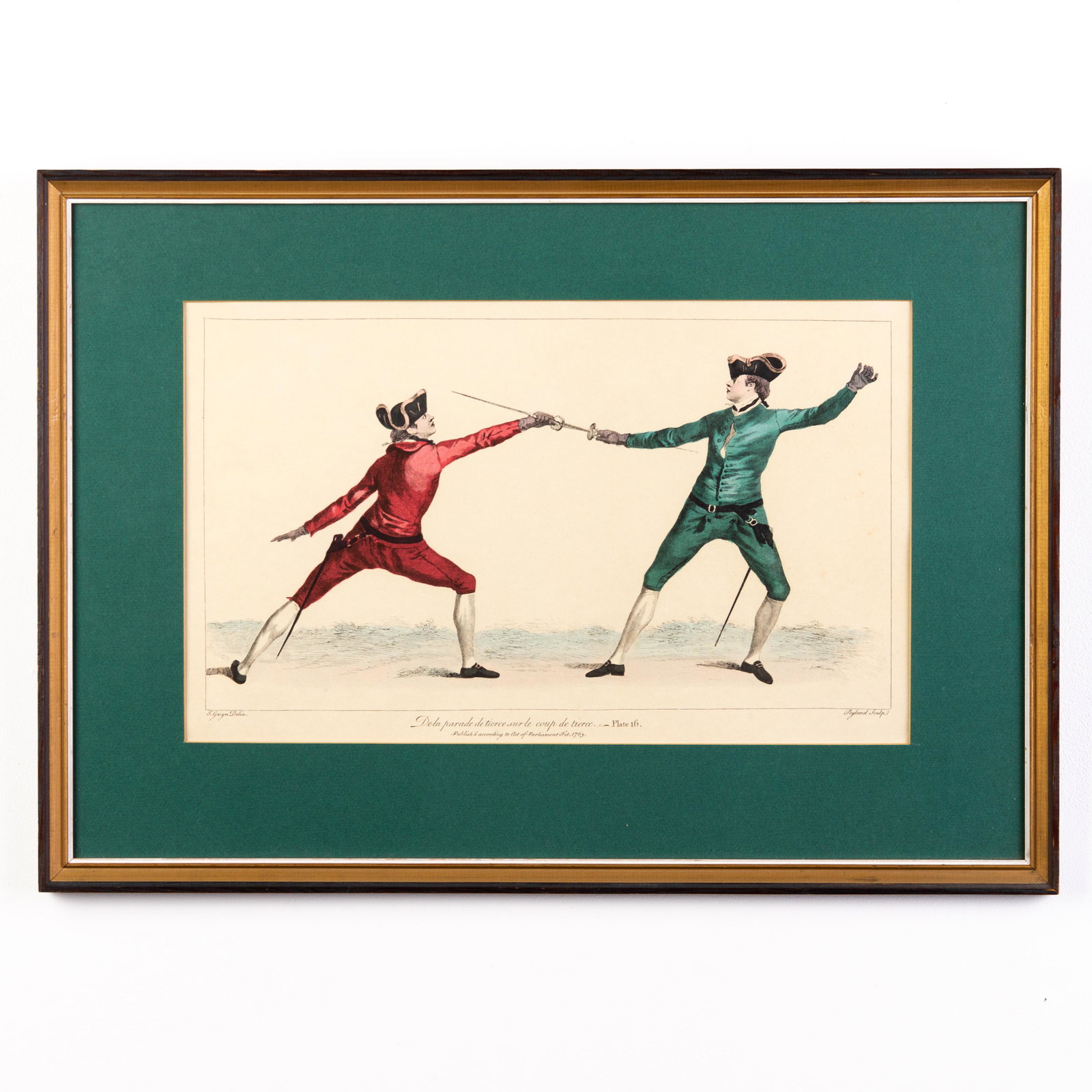 19th Century French Coloured Engraving Fencing (1 of 5)