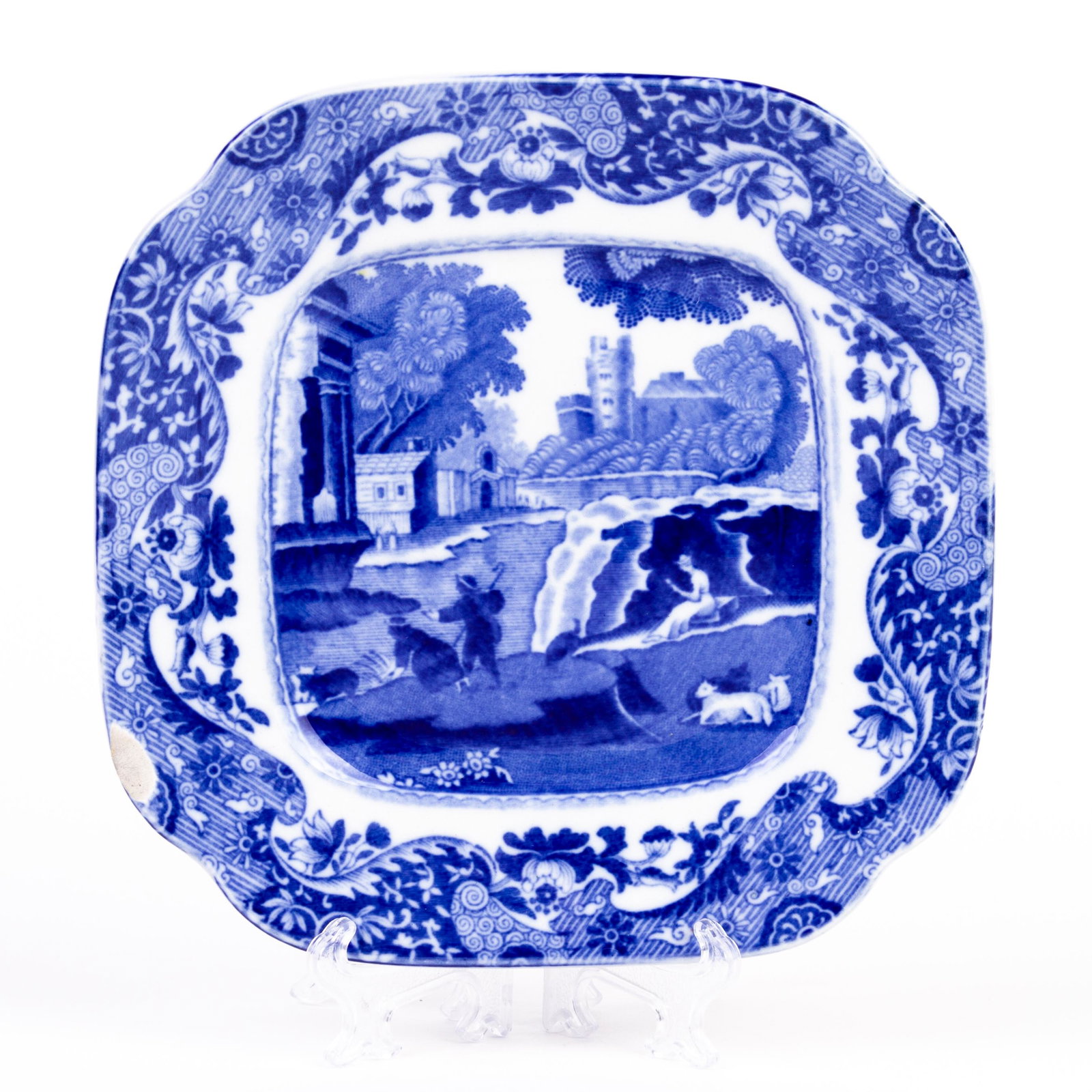 Copeland Spode Blue Italian Porcelain Plate: DIMENSIONS APPROX 1.5x15x15CM. Please carefully study all photographs to get an accurate idea of the object. In good condition, as seen. Shipping is in-house and we ship internationally to US and rest