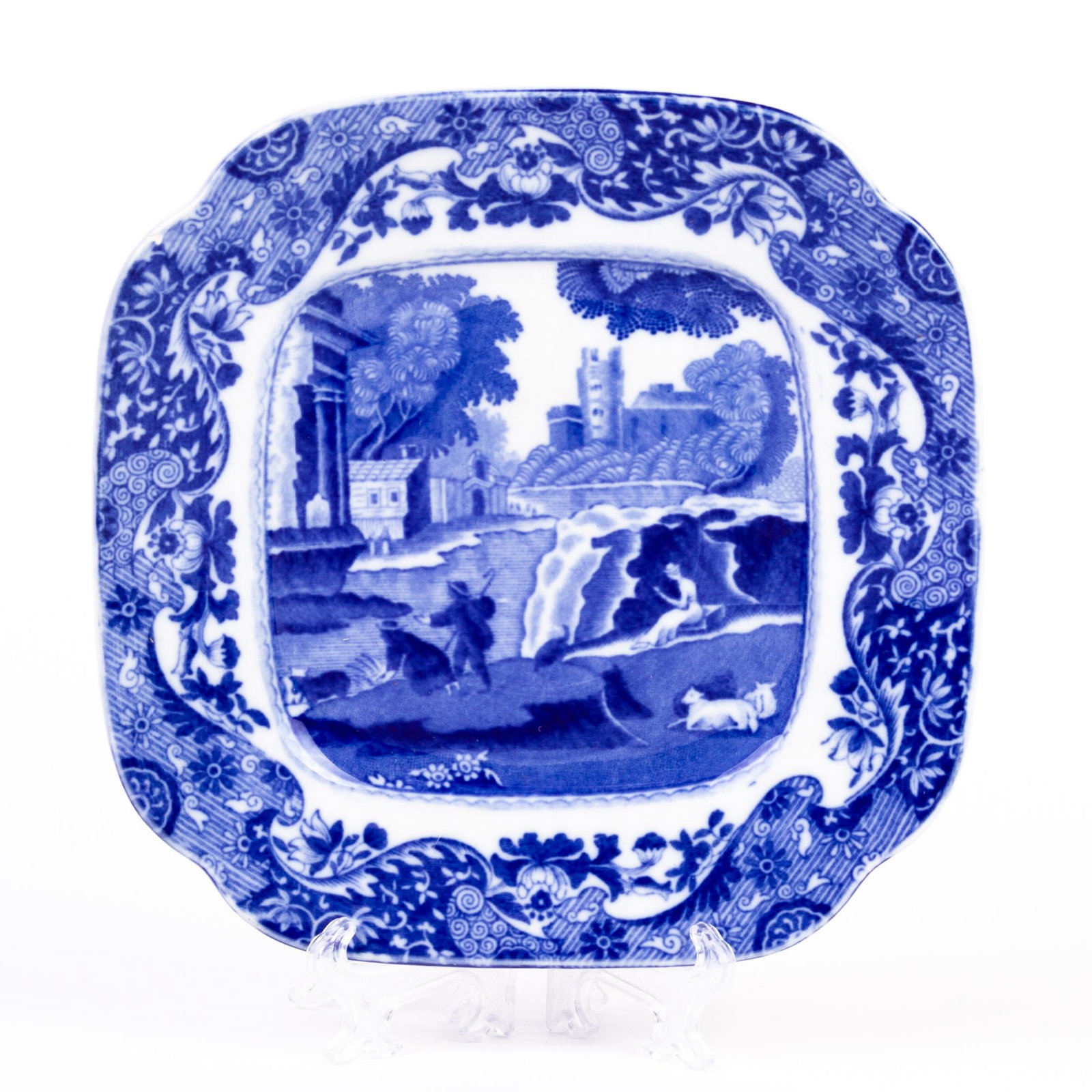 Copeland Spode Blue Italian Porcelain Plate: DIMENSIONS APPROX 1.5x15x15CM. Please carefully study all photographs to get an accurate idea of the object. In good condition, as seen. Shipping is in-house and we ship internationally to US and rest