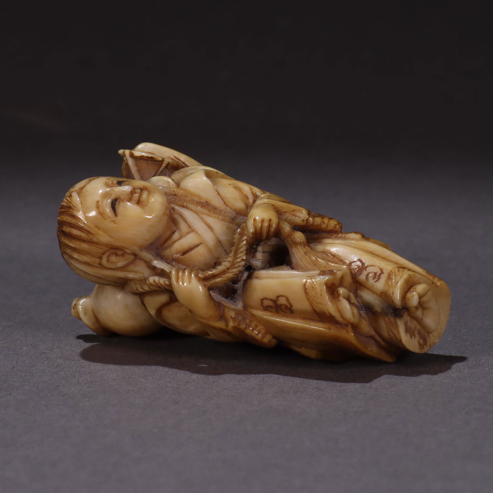Signed Japanese Meiji Netsuke Woman with Octopus (1 of 6)