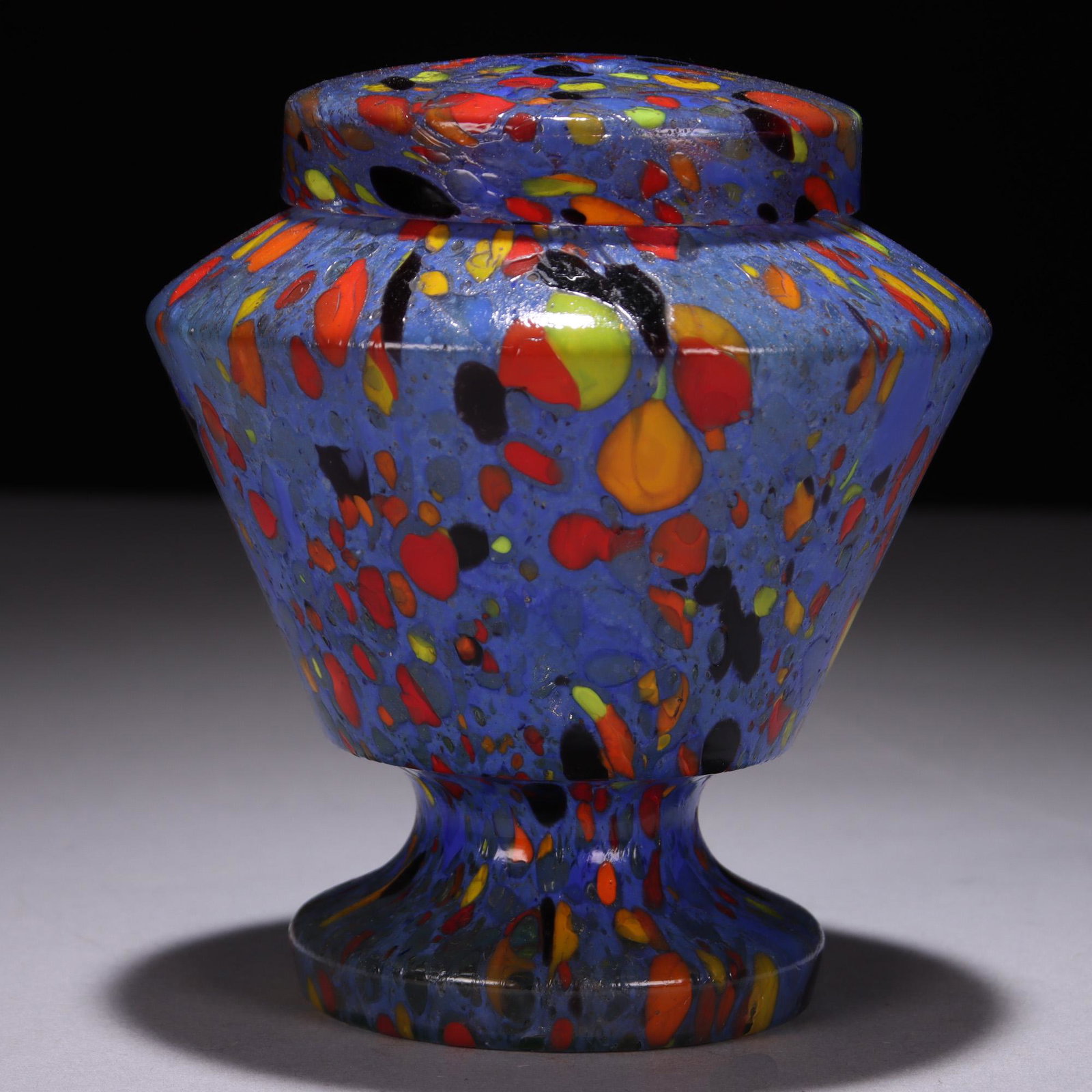 Loetz Tango Art Deco Opaline Glass Spatter Vase (1 of 8)