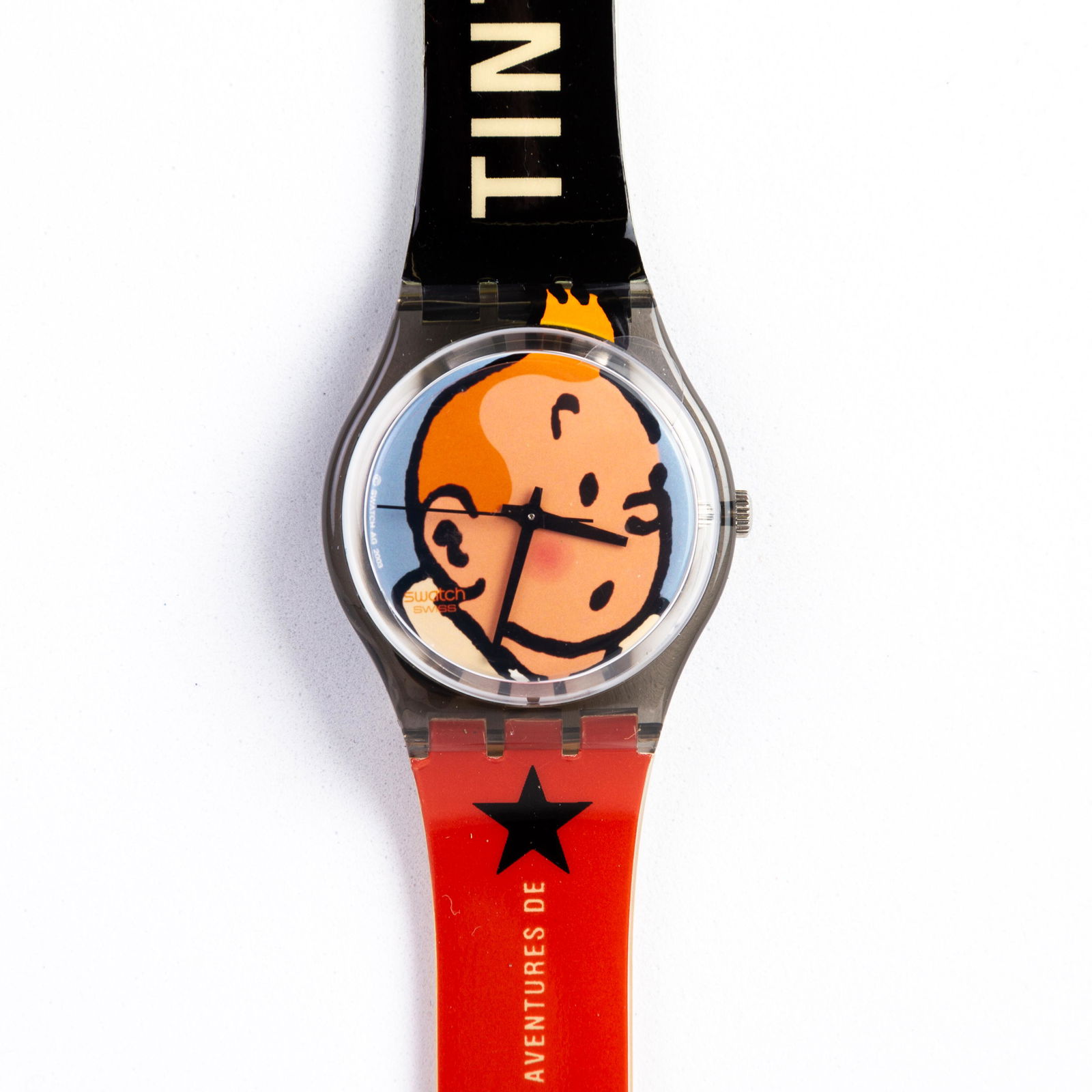 Swatch Collector's Vintage Watch Tintin: DIMENSIONS APPROX 22.5x3.5x1CM. Please carefully study all photographs to get an accurate idea of the object. In good condition, as seen. Shipping is in-house and we ship internationally to US and res
