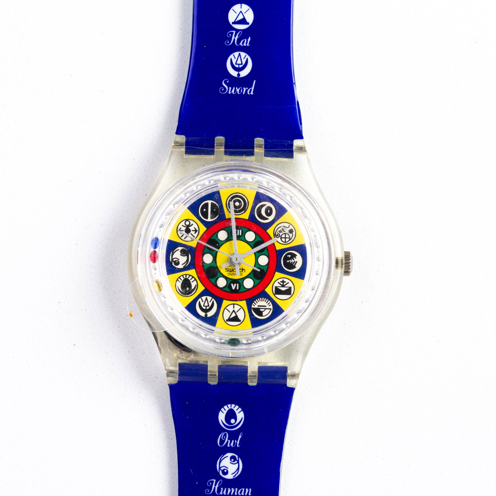 Swatch Collector's Vintage Watch "Oracolo": DIMENSIONS APPROX 22.5x3.5x1CM. Please carefully study all photographs to get an accurate idea of the object. In good condition, as seen. Shipping is in-house and we ship internationally to US and res