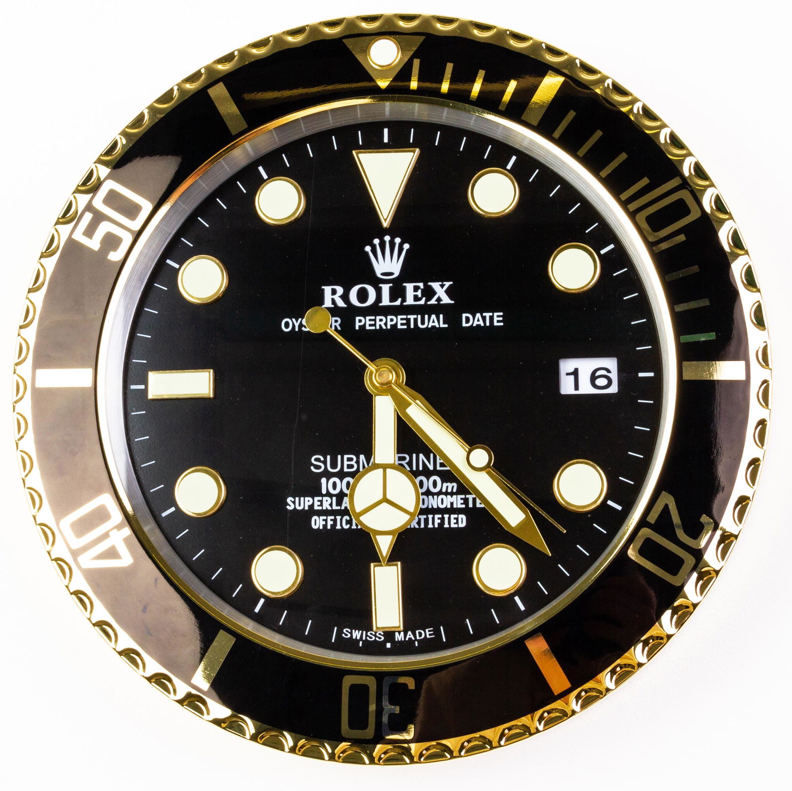 ROLEX Oyster Perpetual Submariner Dealer's Wall Clock: DIMENSIONS APPROX 34x34x5CM. Please carefully study all photographs to get an accurate idea of the object. In good condition, as seen. Shipping is in-house and we ship internationally to US and rest o