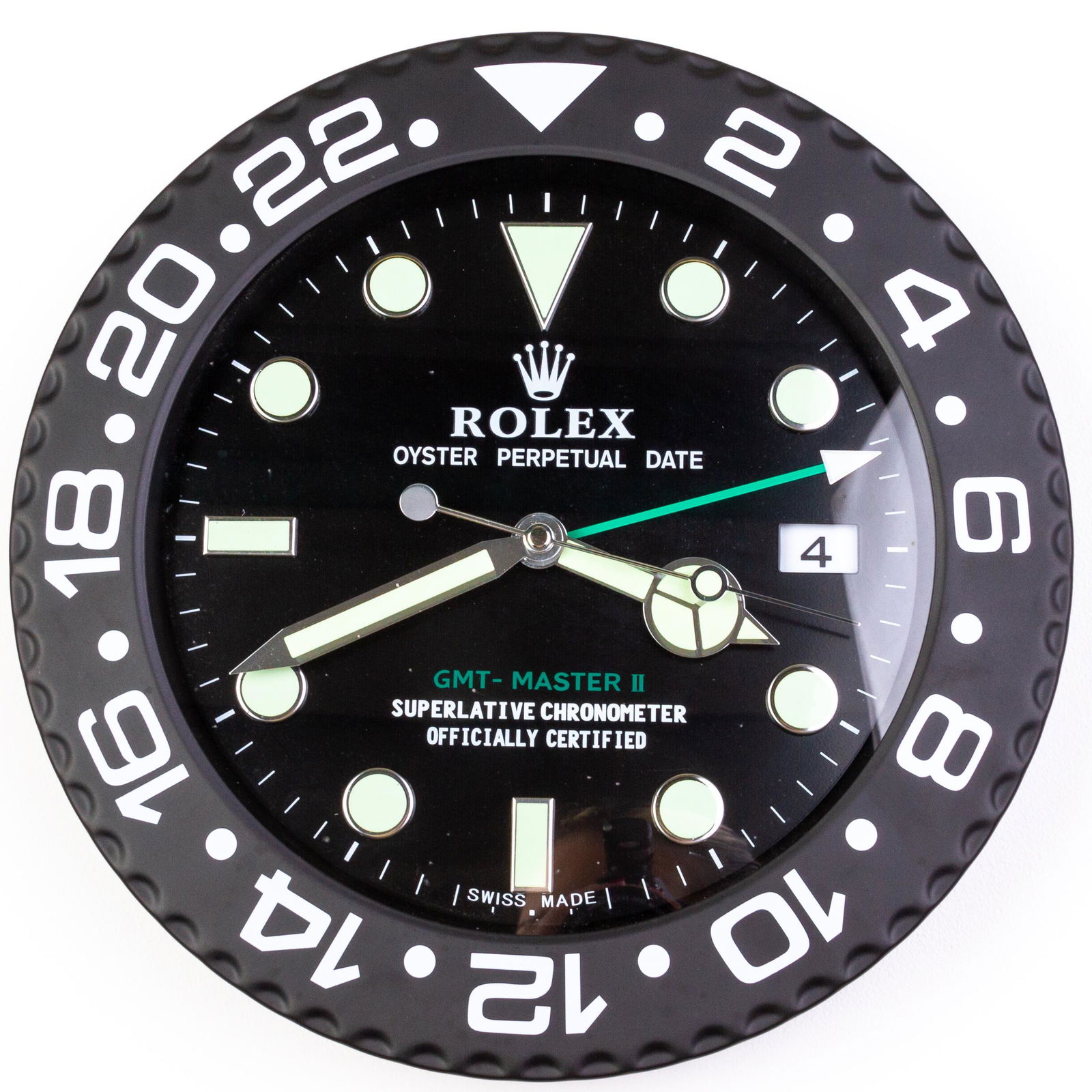ROLEX Oyster Perpetual GMT Master II Dealer's Wall Clock: DIMENSIONS APPROX 34x34x5CM. Please carefully study all photographs to get an accurate idea of the object. In good condition, as seen. Shipping is in-house and we ship internationally to US and rest o