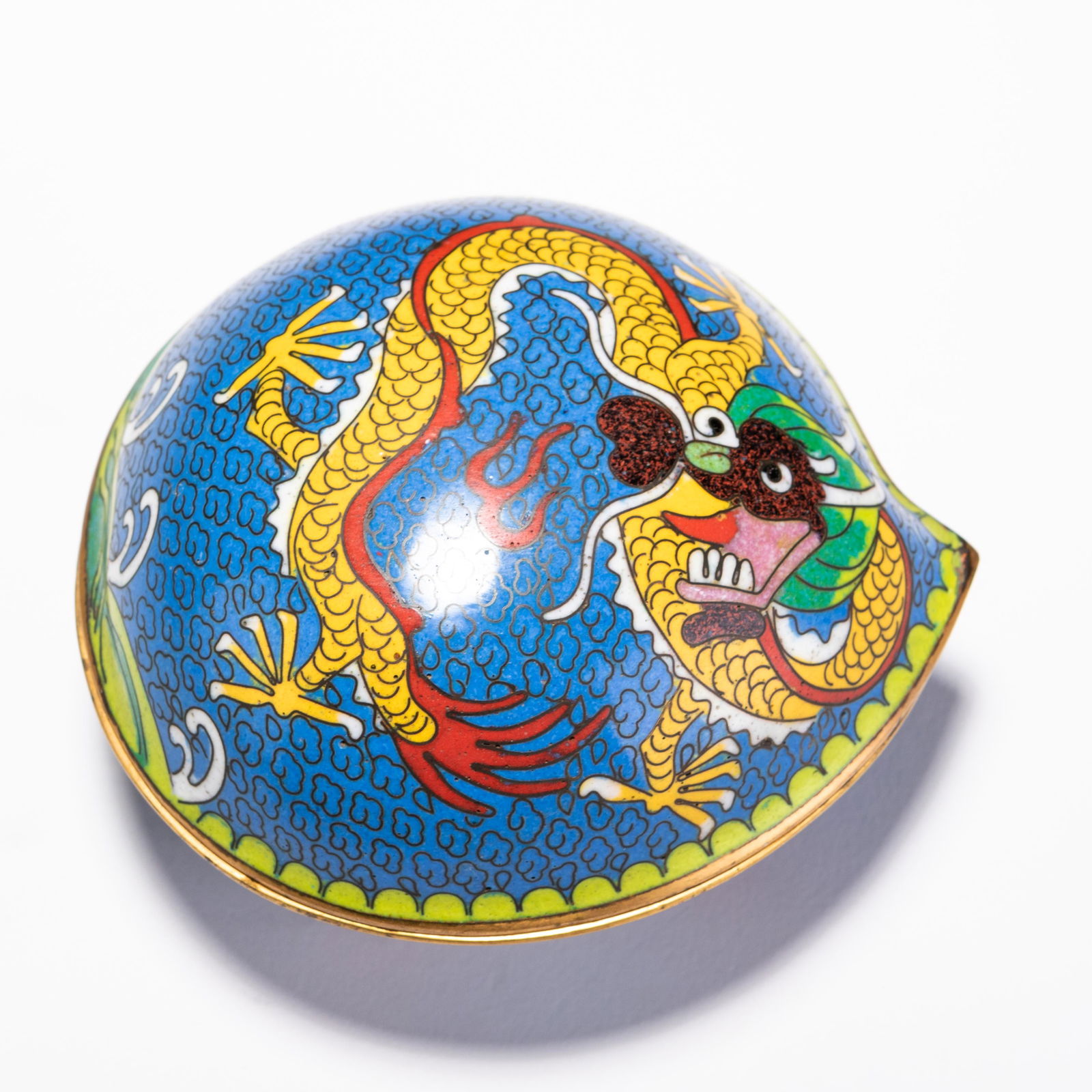 Chinese Cloisonne Bronze Swirling Dragon Trinket Box (1 of 7)