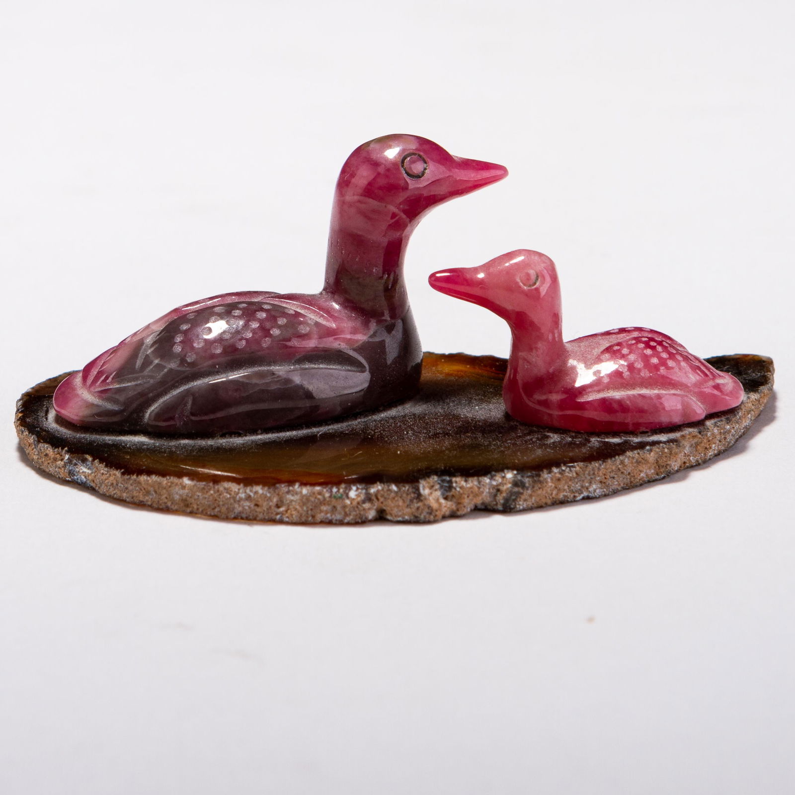 Inuit Canadian Rhodonite Sculpture of Ducks (1 of 7)