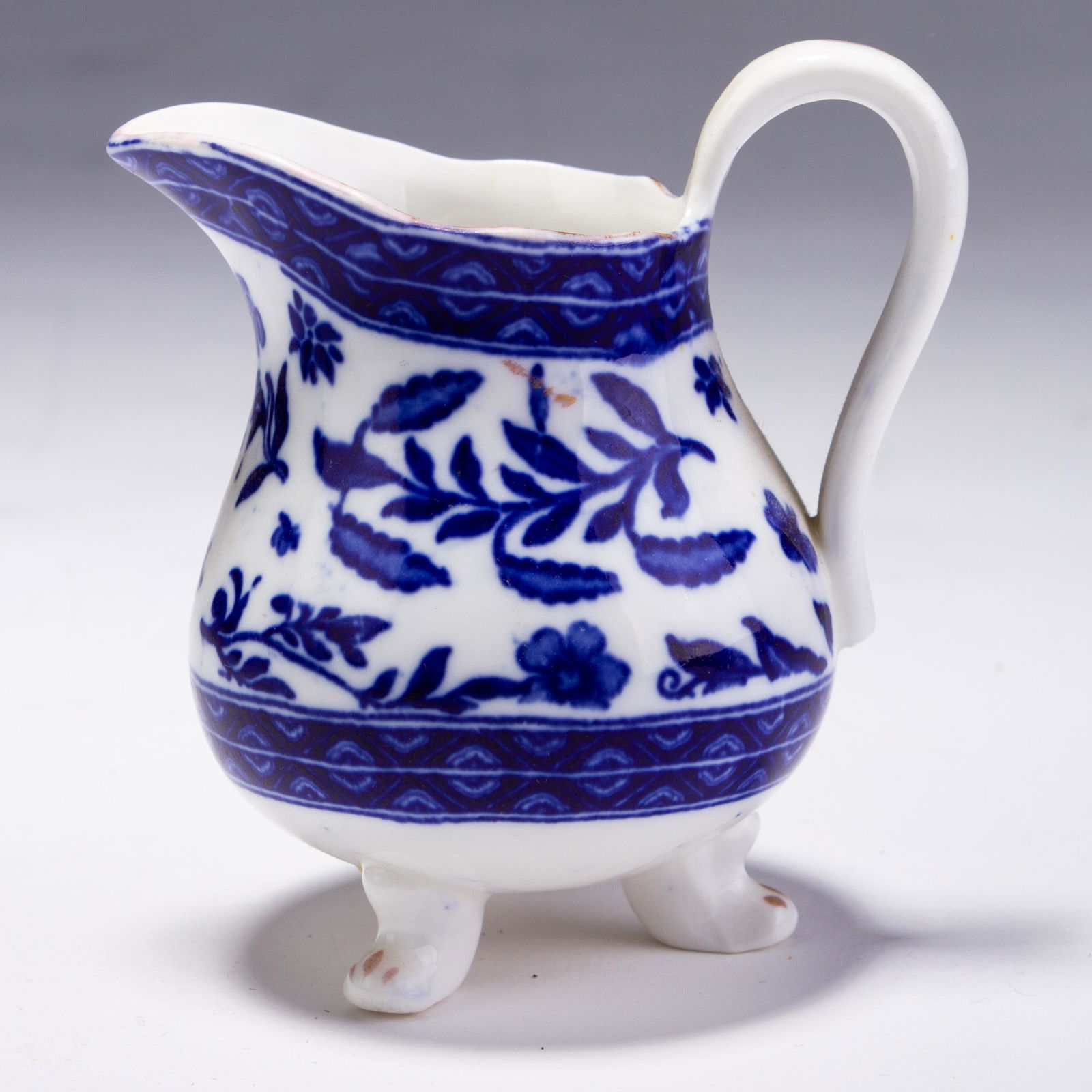 Burford Blue & White Creamware Jug Late 19th Century (1 of 5)