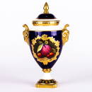 Coalport Porcelain Lidded Vase Signed M. Harnett