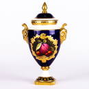 Coalport Porcelain Lidded Vase Signed M. Harnett