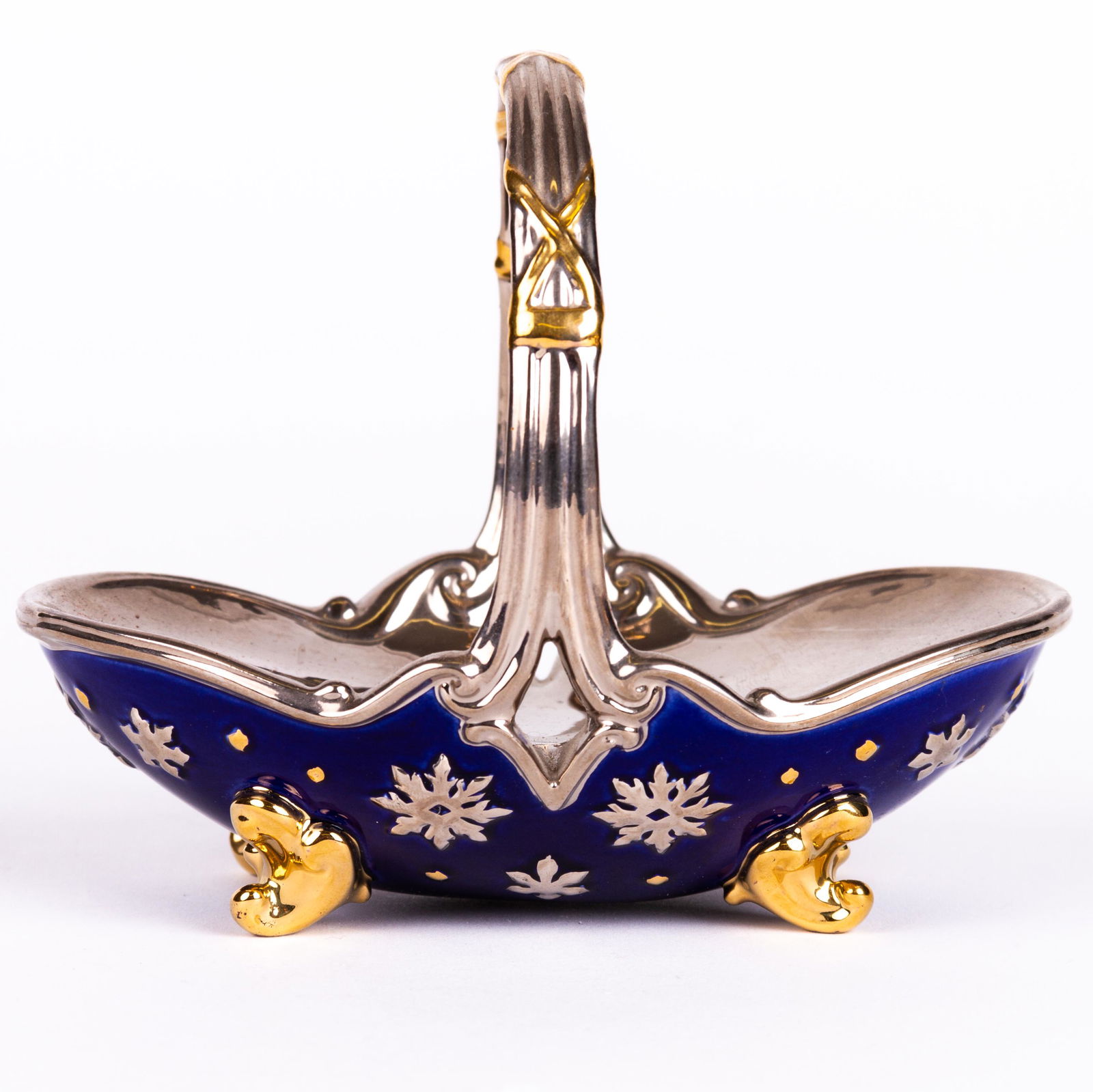 House of Faberge Gilded Winter Egg Porcelain Basket (1 of 5)