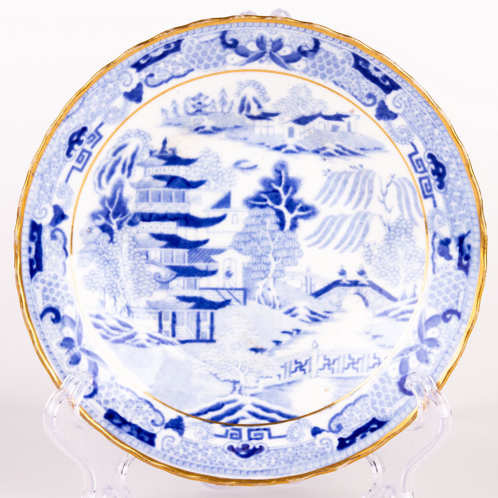 Chinese Blue Willow Porcelain Plate (1 of 5)