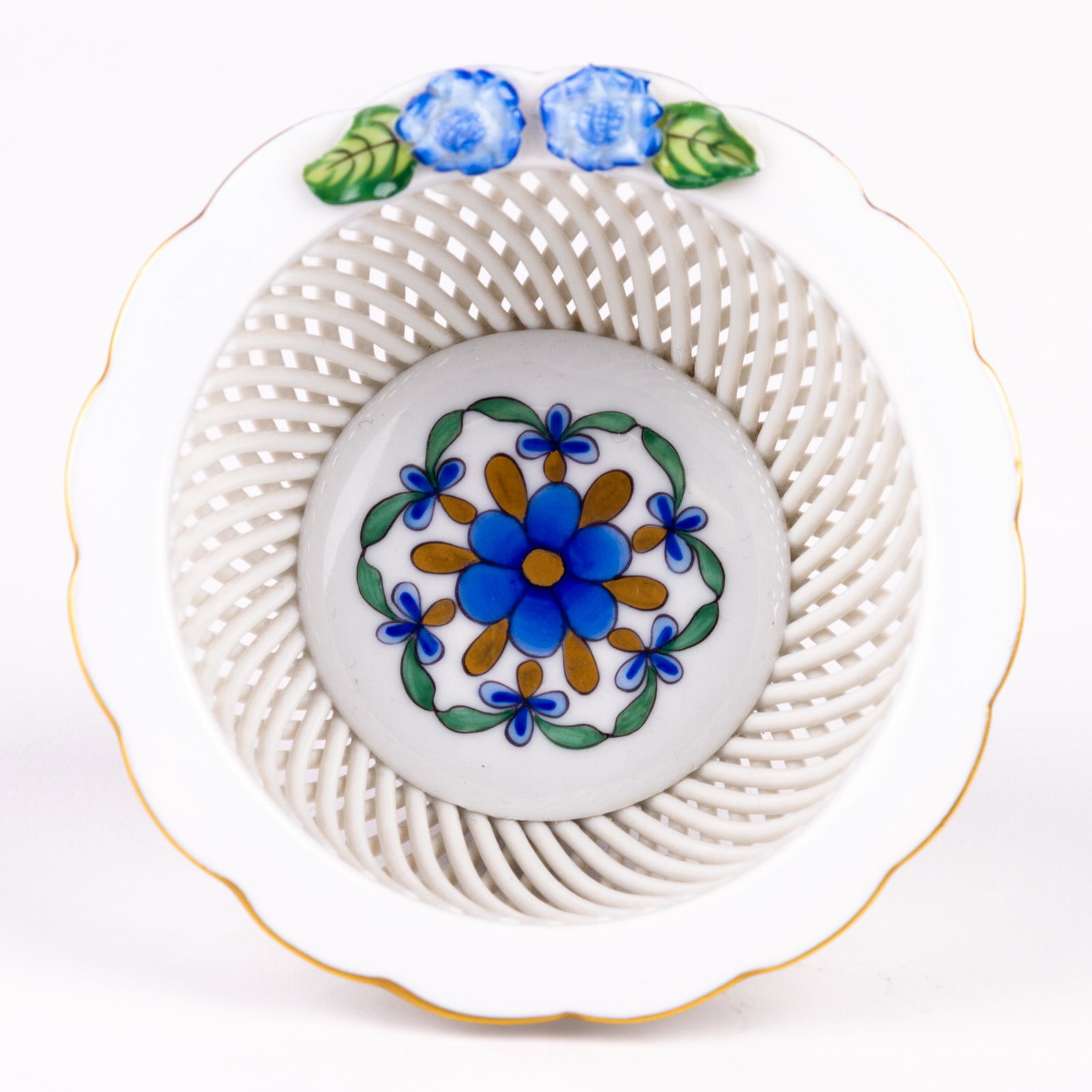 Herend Hungary Weave Porcelain Basket (1 of 8)