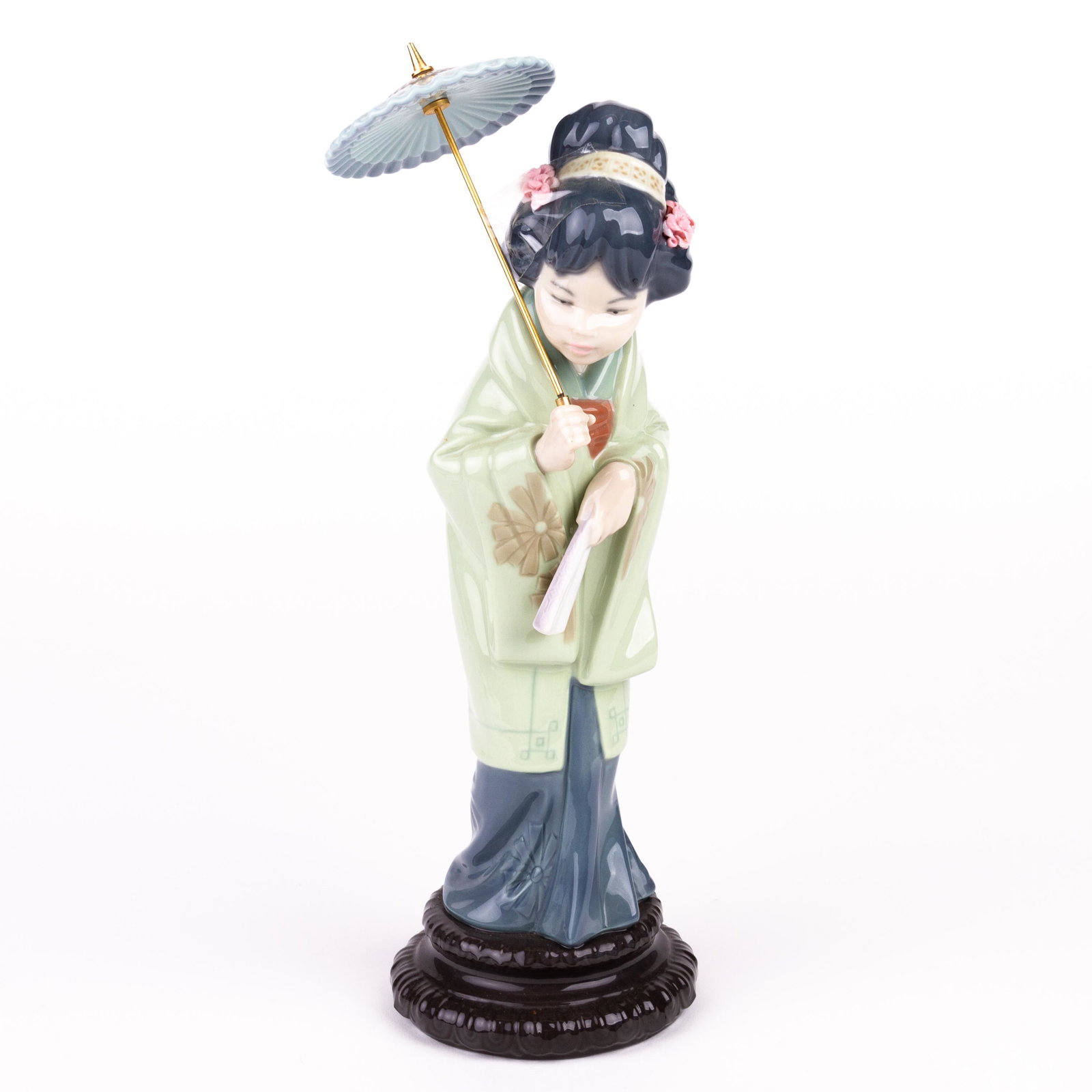 Lladro Fine Porcelain Japanese Lady With Umbrella 4988: DIMENSIONS APPROX 15.5x12.5x6CM. Please carefully study all photographs to get an accurate idea of the object. In good condition, as seen. Shipping is in-house and we ship internationally to US and re