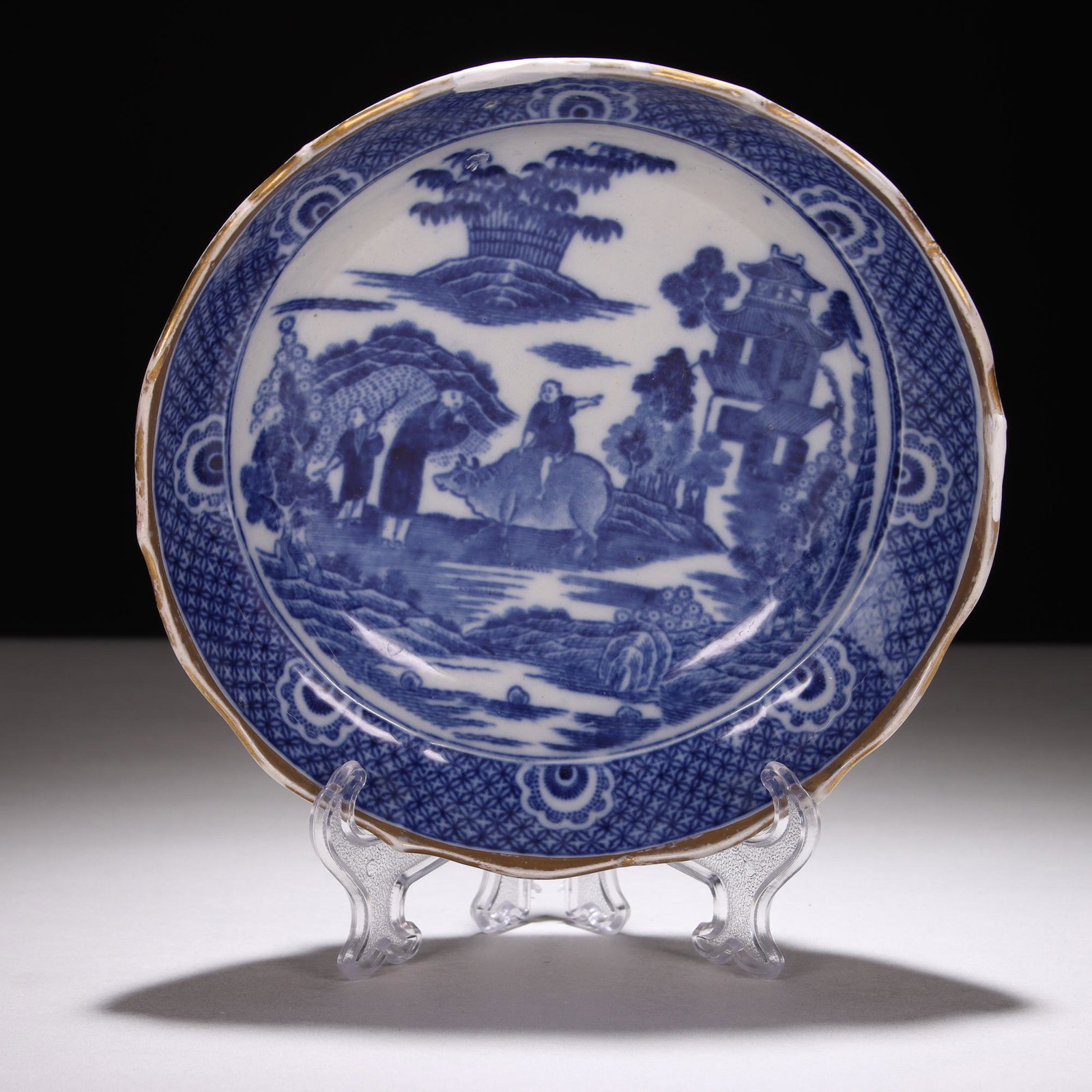 Blue Willow Porcelain Plate 18th Century (1 of 6)