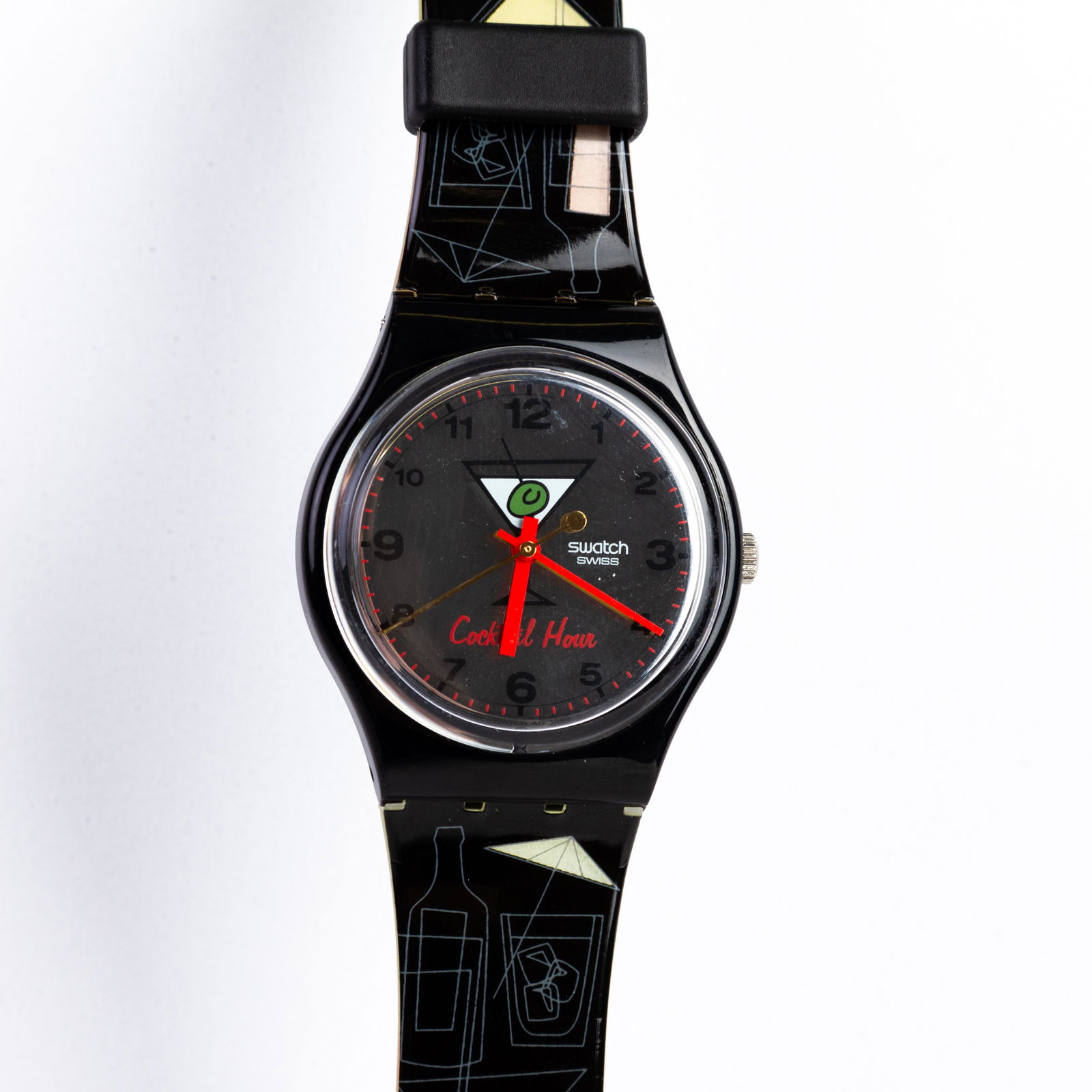 Swatch Collector's Vintage Watch Cocktail Hour Gift Set: DIMENSIONS APPROX 22.5x3.5x1CM. Please carefully study all photographs to get an accurate idea of the object. In good condition, as seen. Shipping is in-house and we ship internationally to US and res