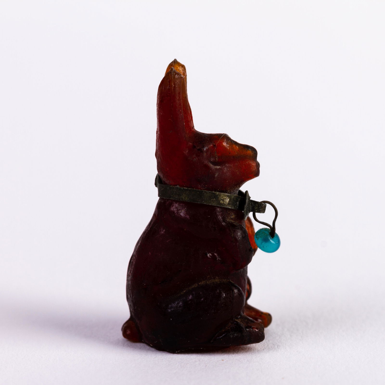 Czech Amber Glass Rabbit Charm (1 of 5)
