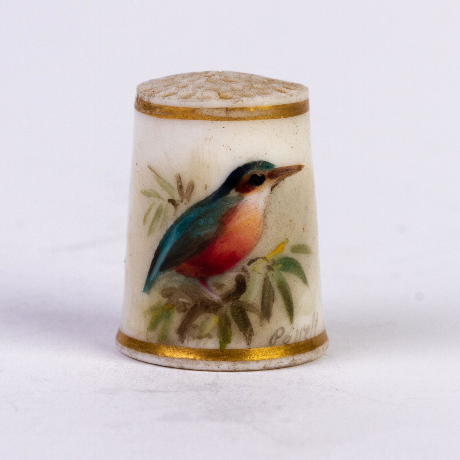 Royal Worcester Porcelain Kingfisher Sewing Thimble (1 of 7)