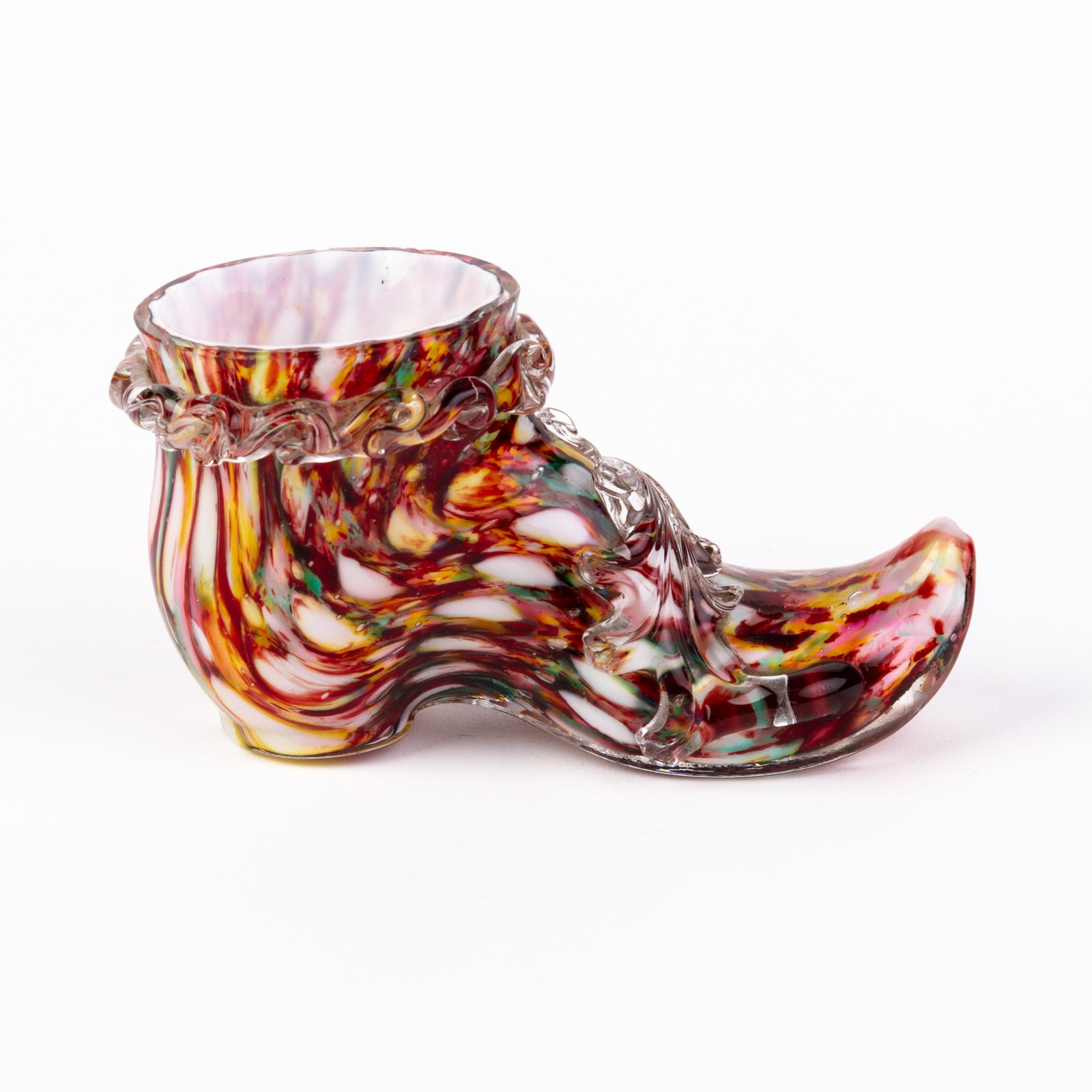Murano Venetian Glass Designer Millefiori Boot: DIMENSIONS APPROX 8x13x6CM. Please carefully study all photographs to get an accurate idea of the object. In good condition, as seen. Shipping is in-house and we ship internationally to US and rest of