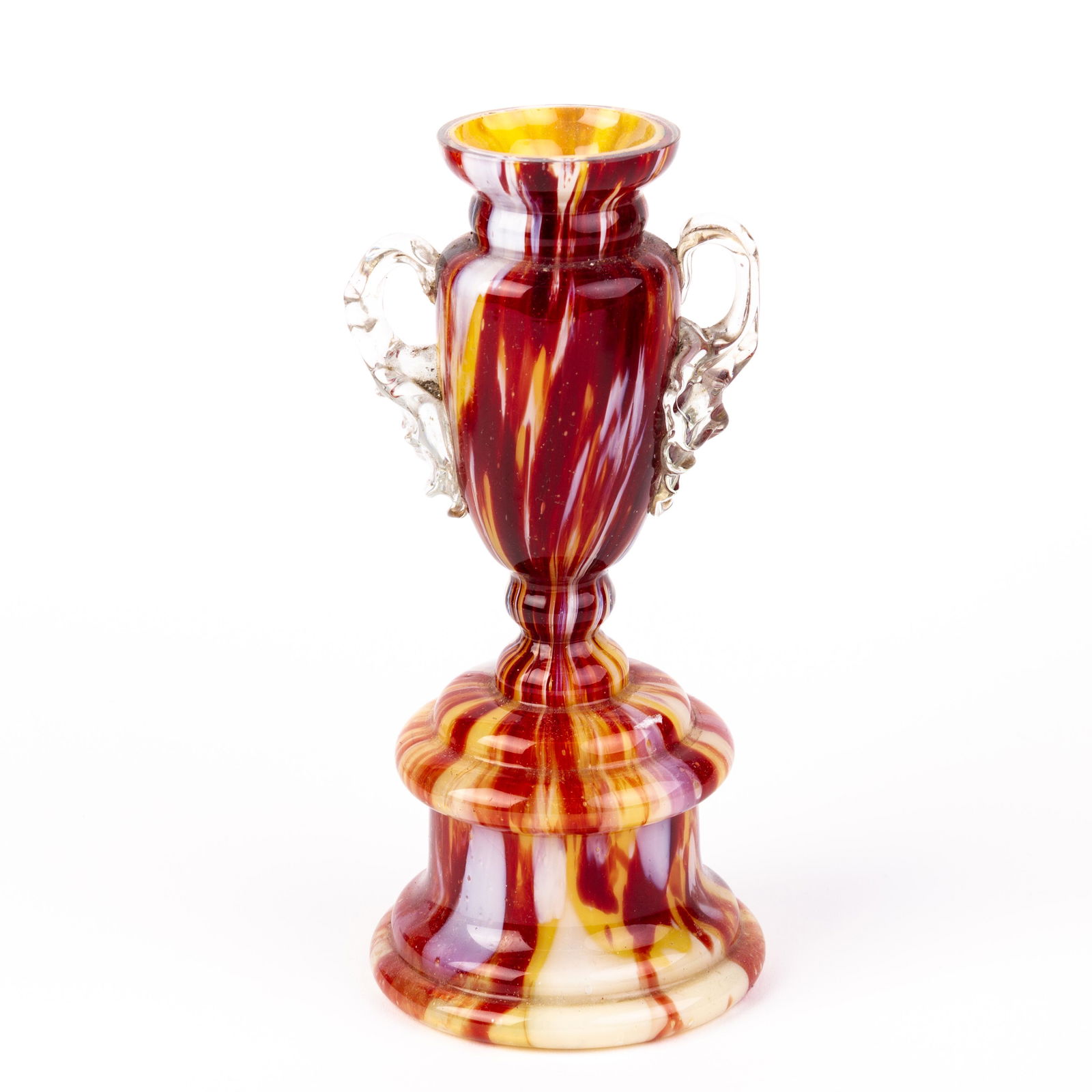 Czech Art Deco Splatter Glass Urn Vase Loetz (1 of 5)