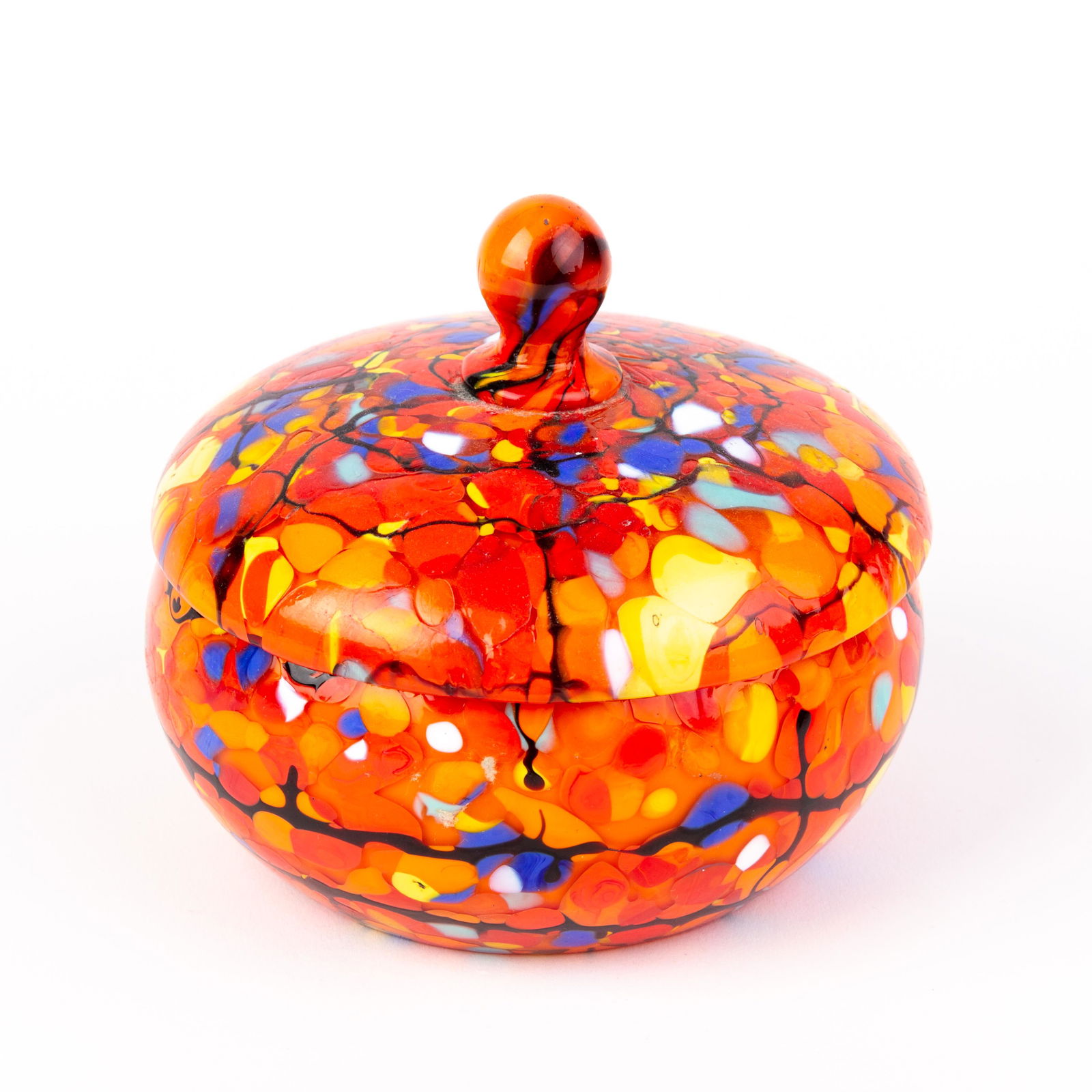 Art Deco Splatter Glass Czech Bonbonniere (1 of 6)