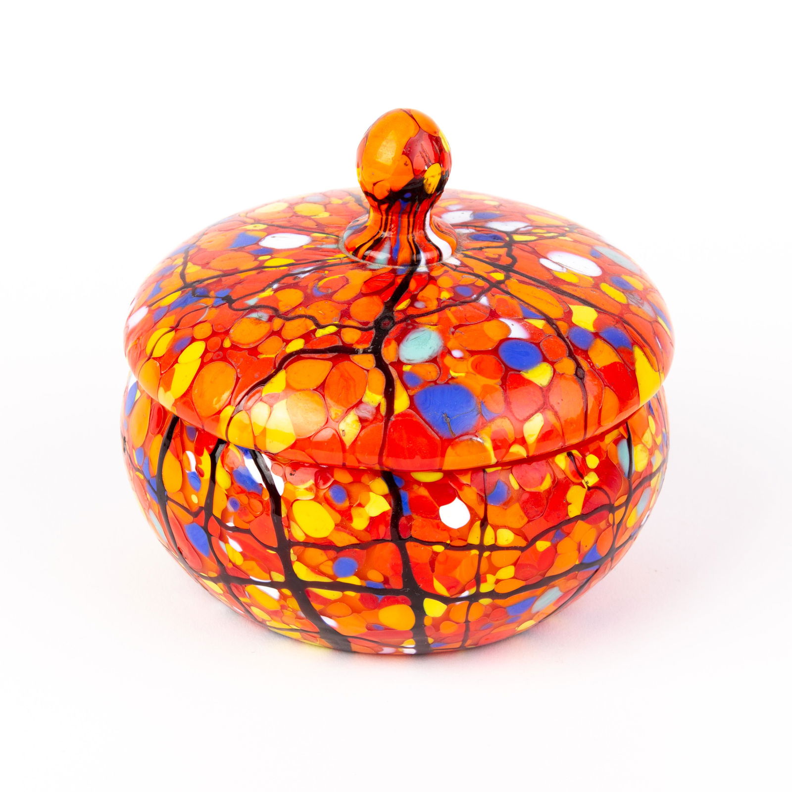 Art Deco Splatter Glass Czech Bonbonniere (1 of 6)