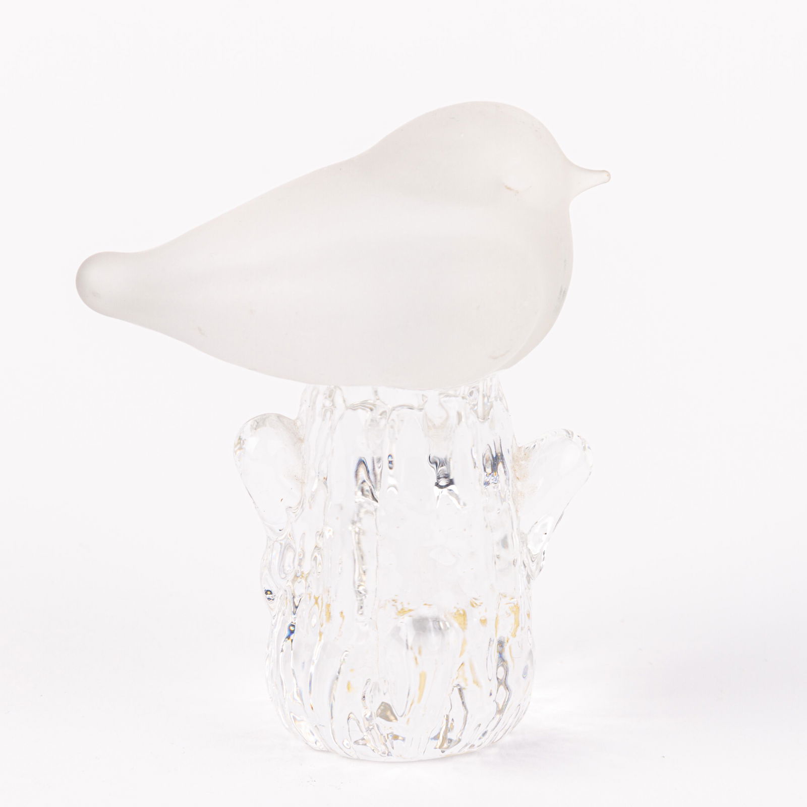 Lalique Style Frosted Glass Bird Sculpture Paperweight (1 of 5)