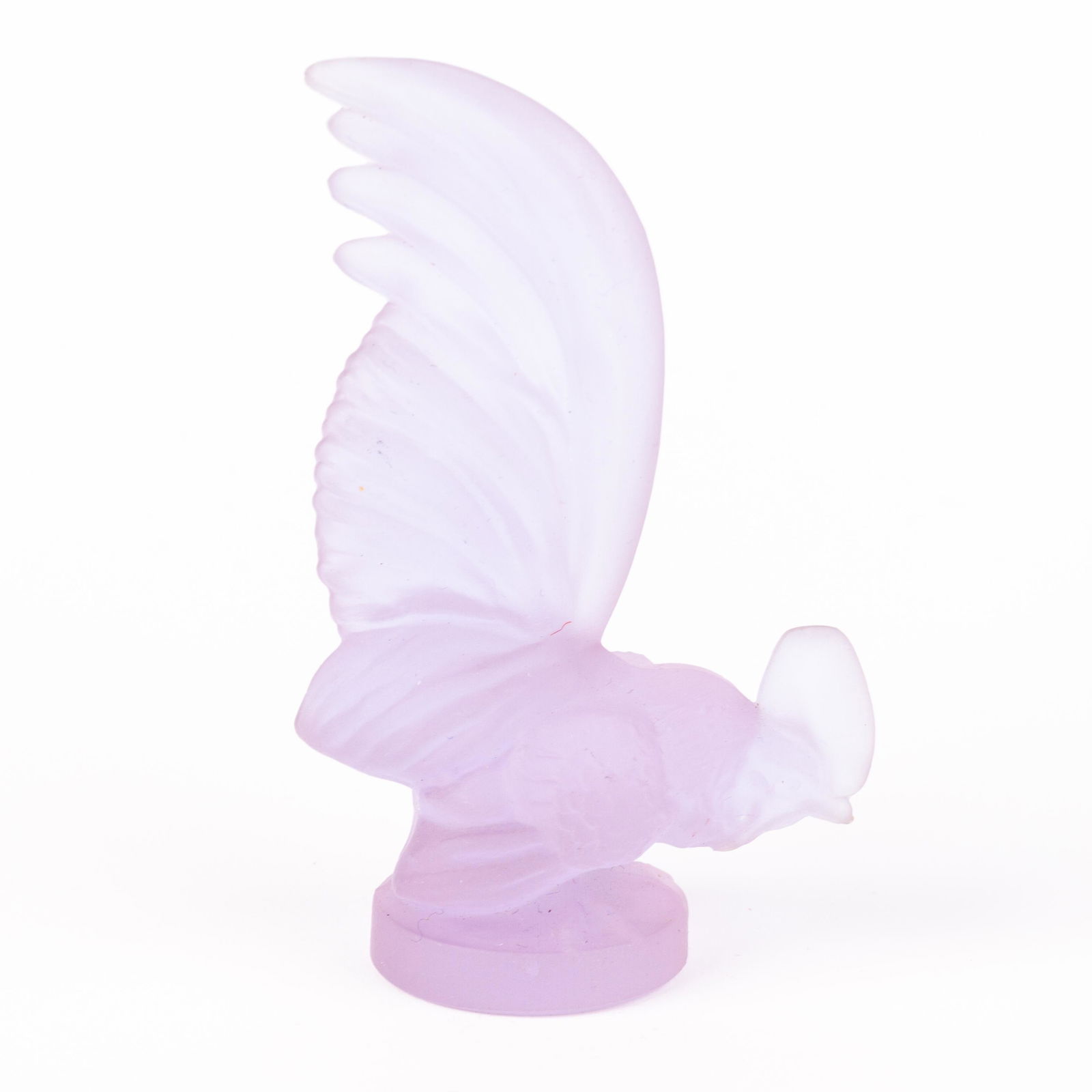 Lalique Style Frosted Glass Rooster Sculpture Paperweight (1 of 5)