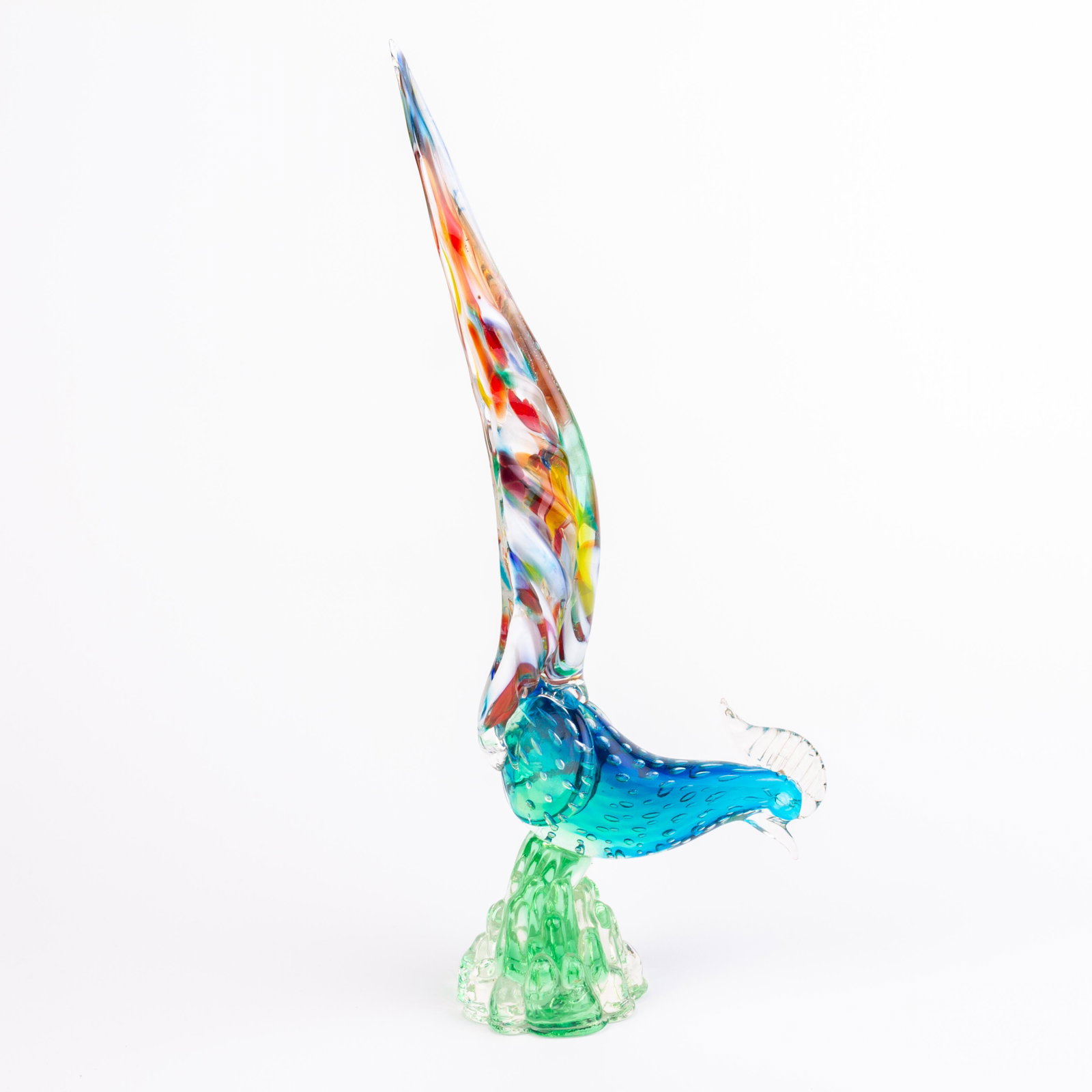 Murano Venetian Glass Designer Pheasant Sculpture: DIMENSIONS APPROX 17x8x37CM. Please carefully study all photographs to get an accurate idea of the object. In good condition, as seen. Shipping is in-house and we ship internationally to US and rest o