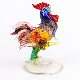 Murano Venetian Glass Designer Rooster Sculpture