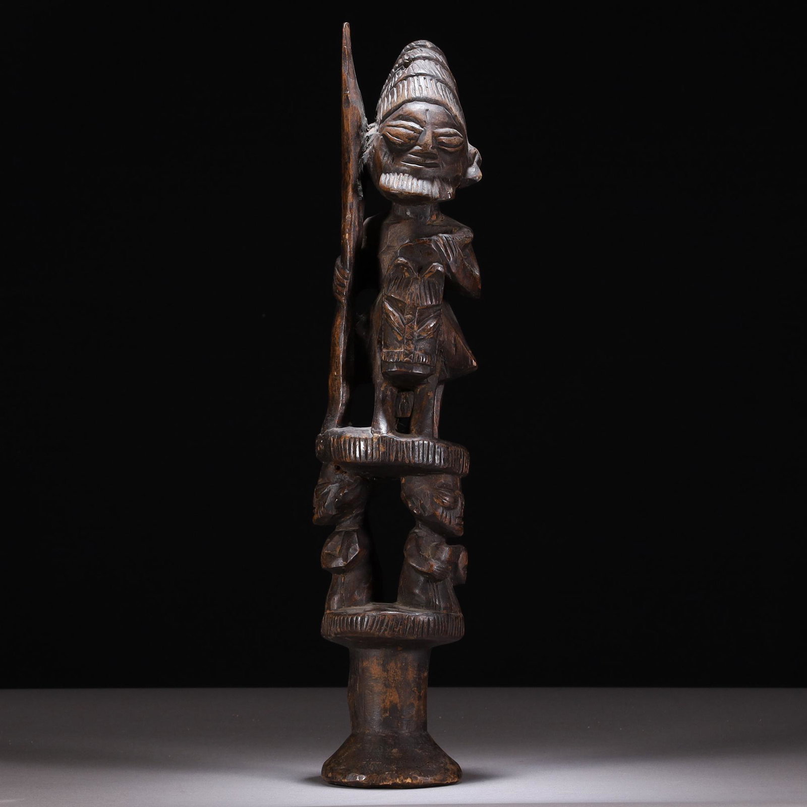 Antique African 19th Century Tribal Wood Statue: MEASURING APPROX 47 X 10CM. Please carefully study all photographs to get an accurate idea of the object. In good condition, as seen. Shipping is in-house and we ship internationally to US and rest of
