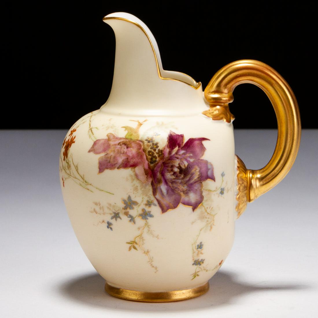 Royal Worcester Blush Porcelain Pitcher Jug ca. 1885 (1 of 5)