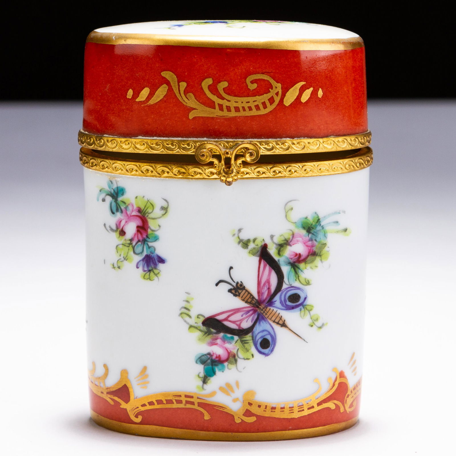 Limoges French 24 KT Gold Porcelain Trinket Perfume Box (1 of 6)
