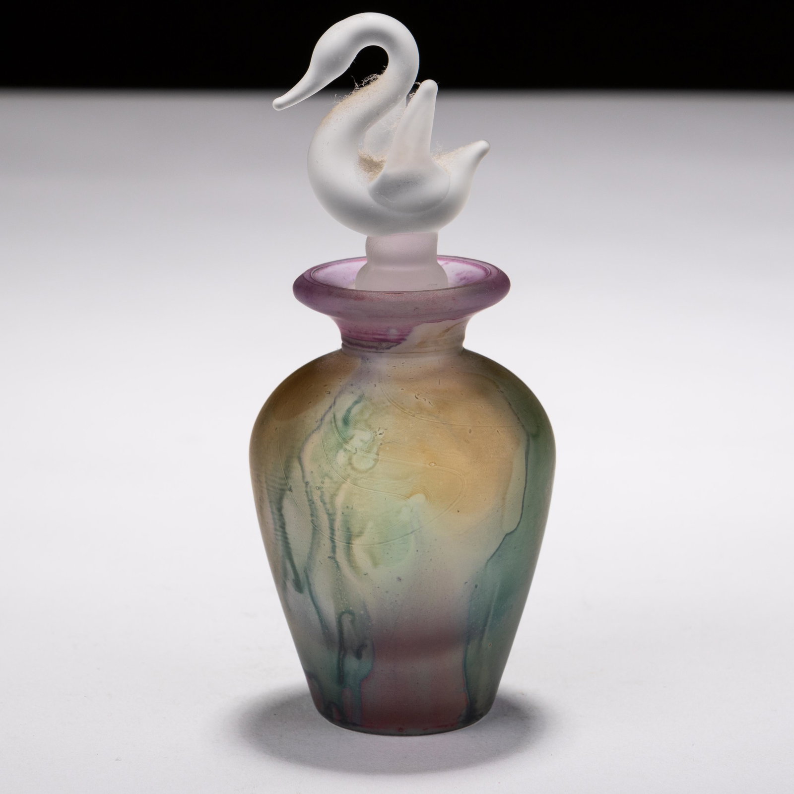Rueven Glass Designer Perfume Bottle with Swan Top (1 of 7)