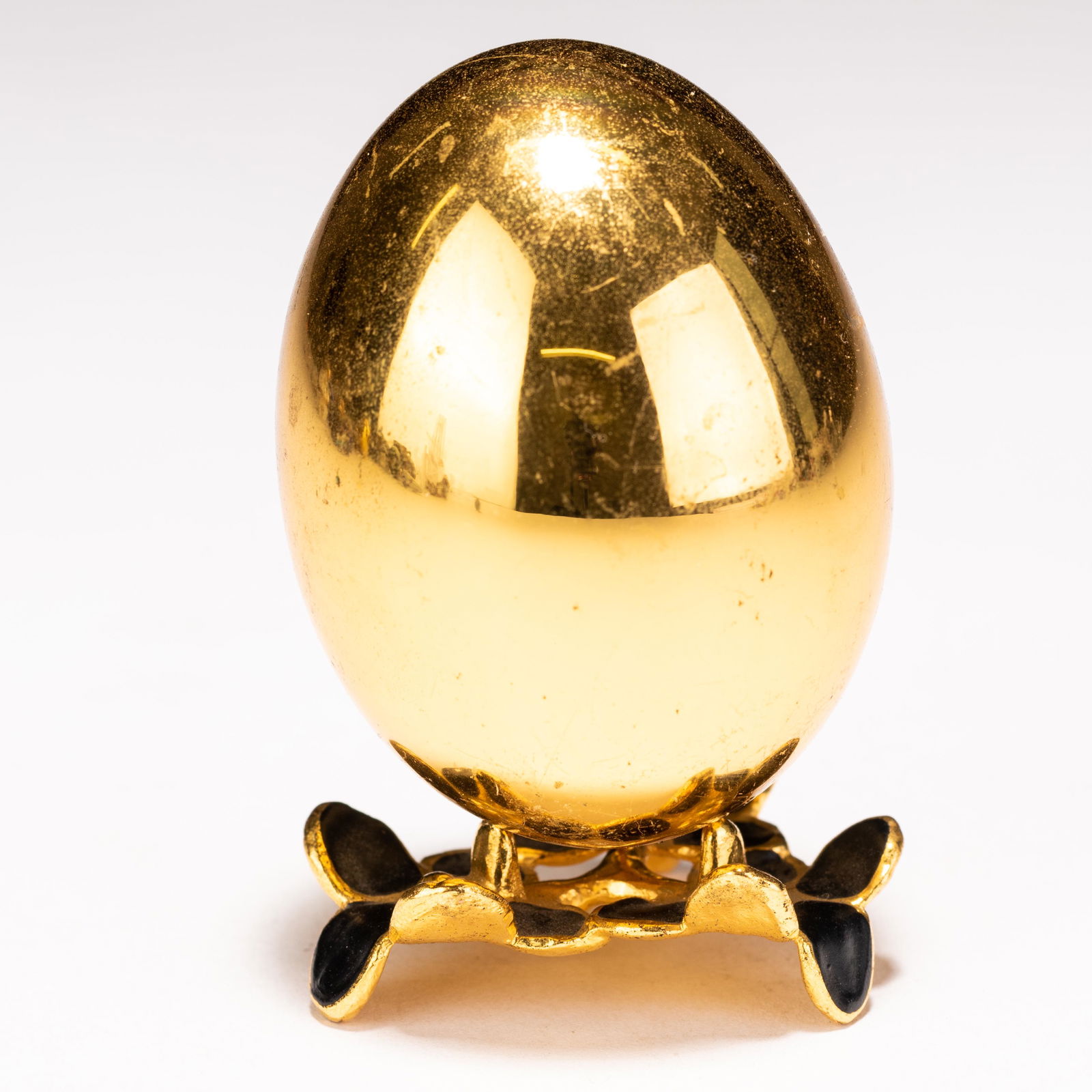 Faberge Style 24 KT Gold Golden Egg on Stand (1 of 5)