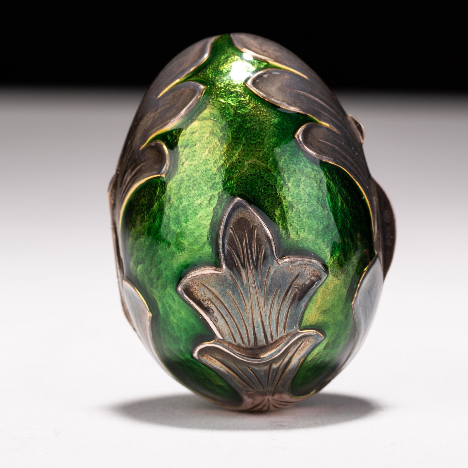 Faberge Style Enamel & Silver Trinket Egg Box (1 of 6)