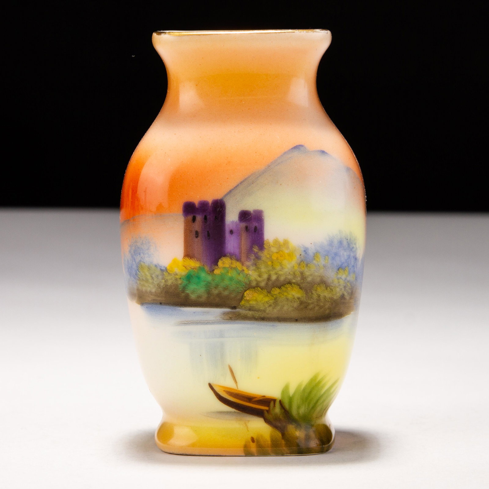 Art Deco Signed Noritake Japanese Porcelain Sunset Vase (1 of 5)