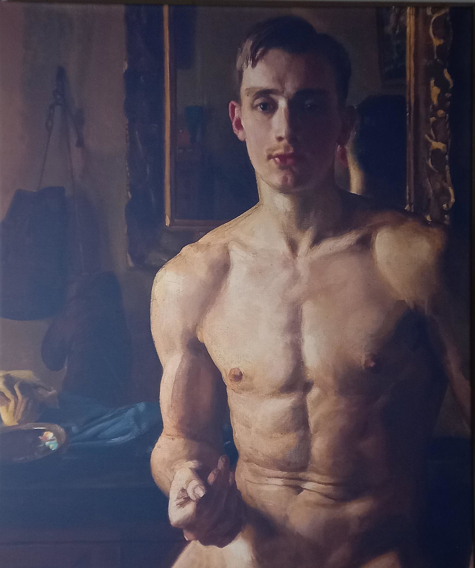 Original Giclee Print on Canvas - Studio Nude Erotic Model: DIMENSIONS APPROX 62 X 74CM. Please carefully study all photographs to get an accurate idea of the object. In good condition, as seen. Shipping is in-house and we ship internationally to US and rest o