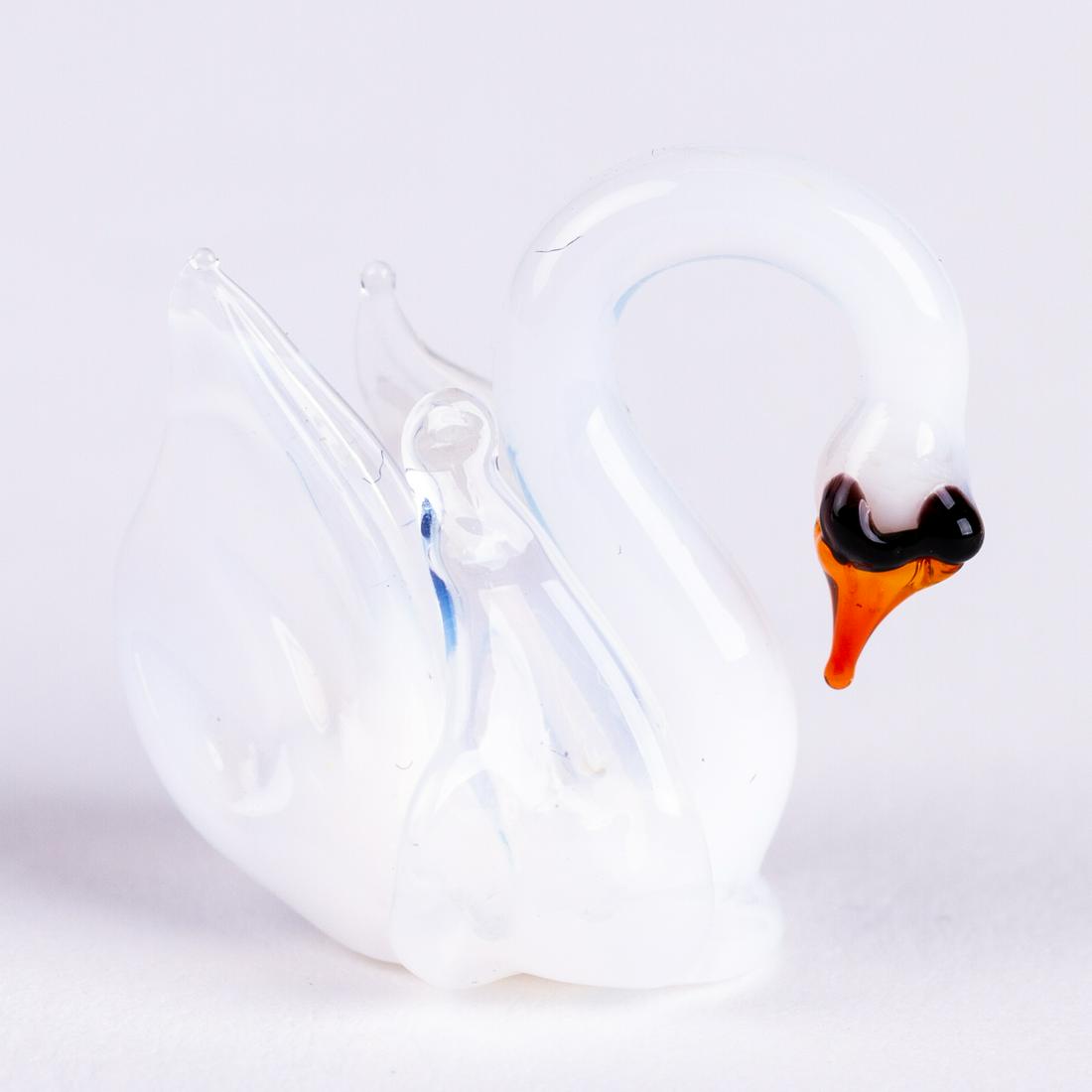 Murano Venetian Glass Sculpture Swan (1 of 5)